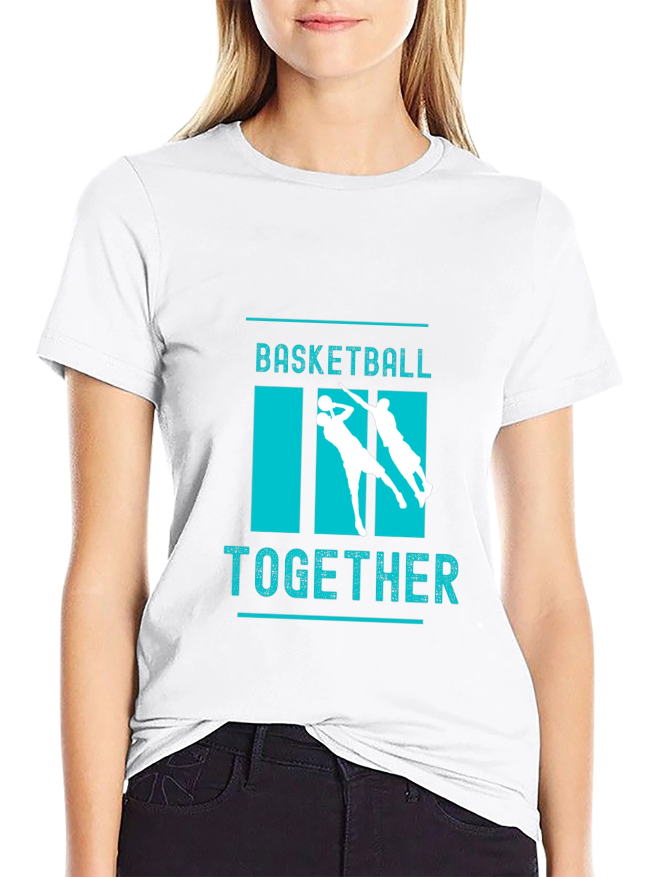 Black Basketball Together Graphic Tee view 9