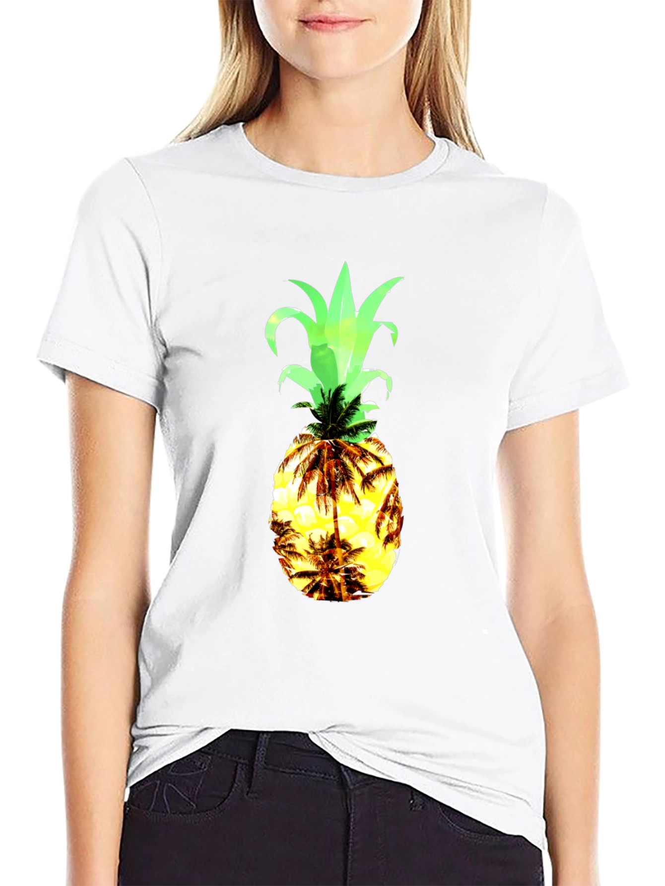 Black Tropical Pineapple Graphic Tee view 9