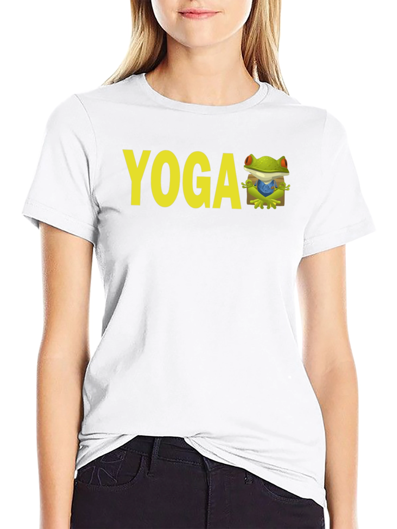 Black Yoga Frog Black T-Shirt view 9