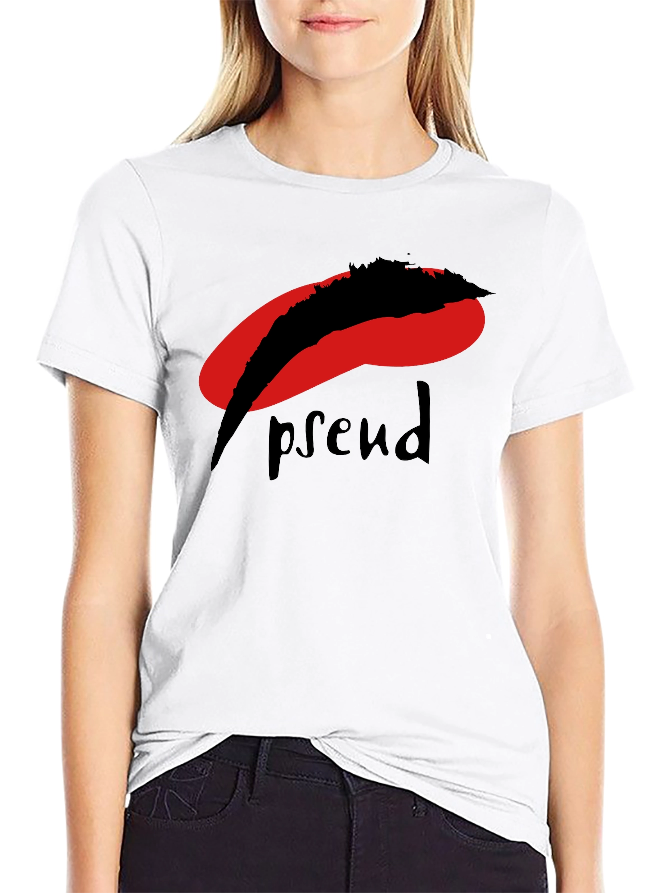 Black Abstract Graphic Print Black T-Shirt view 9