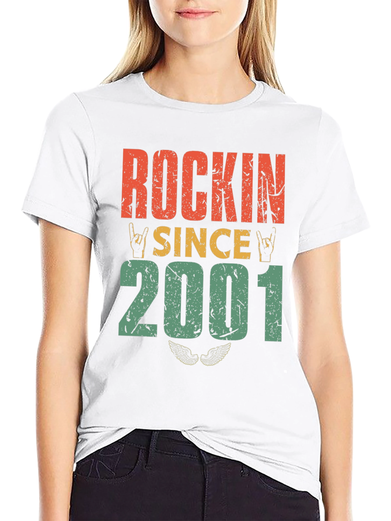 Black Rockin' Since 2001 Graphic T-Shirt view 9
