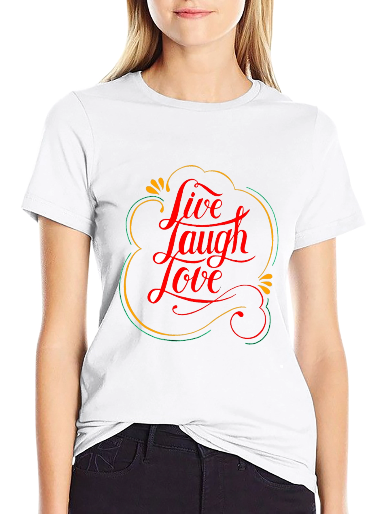 Black Live Laugh Love Graphic Tee - Trendy Black T-Shirt view 9
