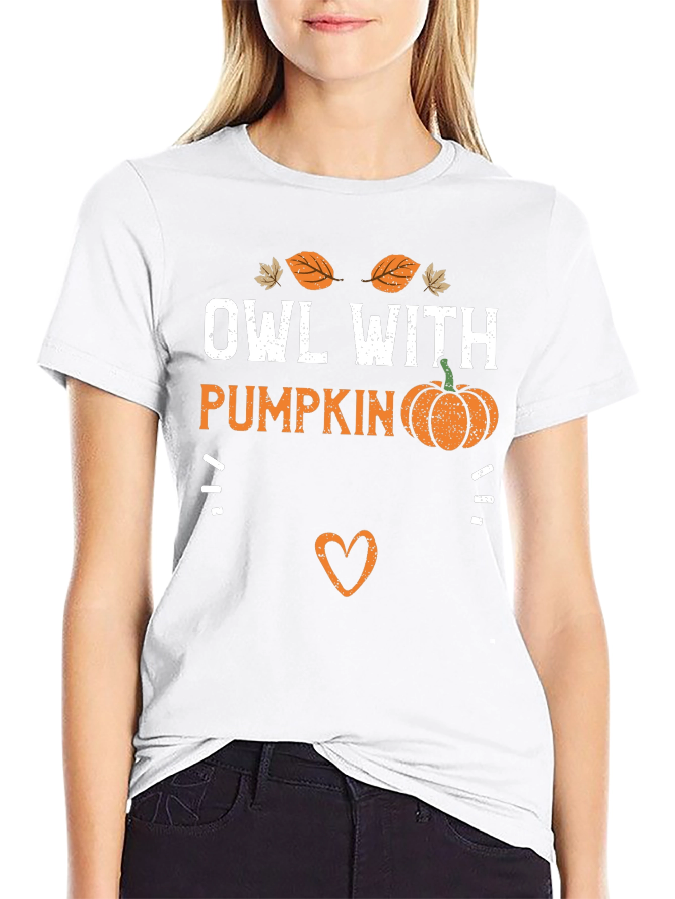 Black Owl With Pumpkin T-Shirt - Fall Holiday Tee view 9