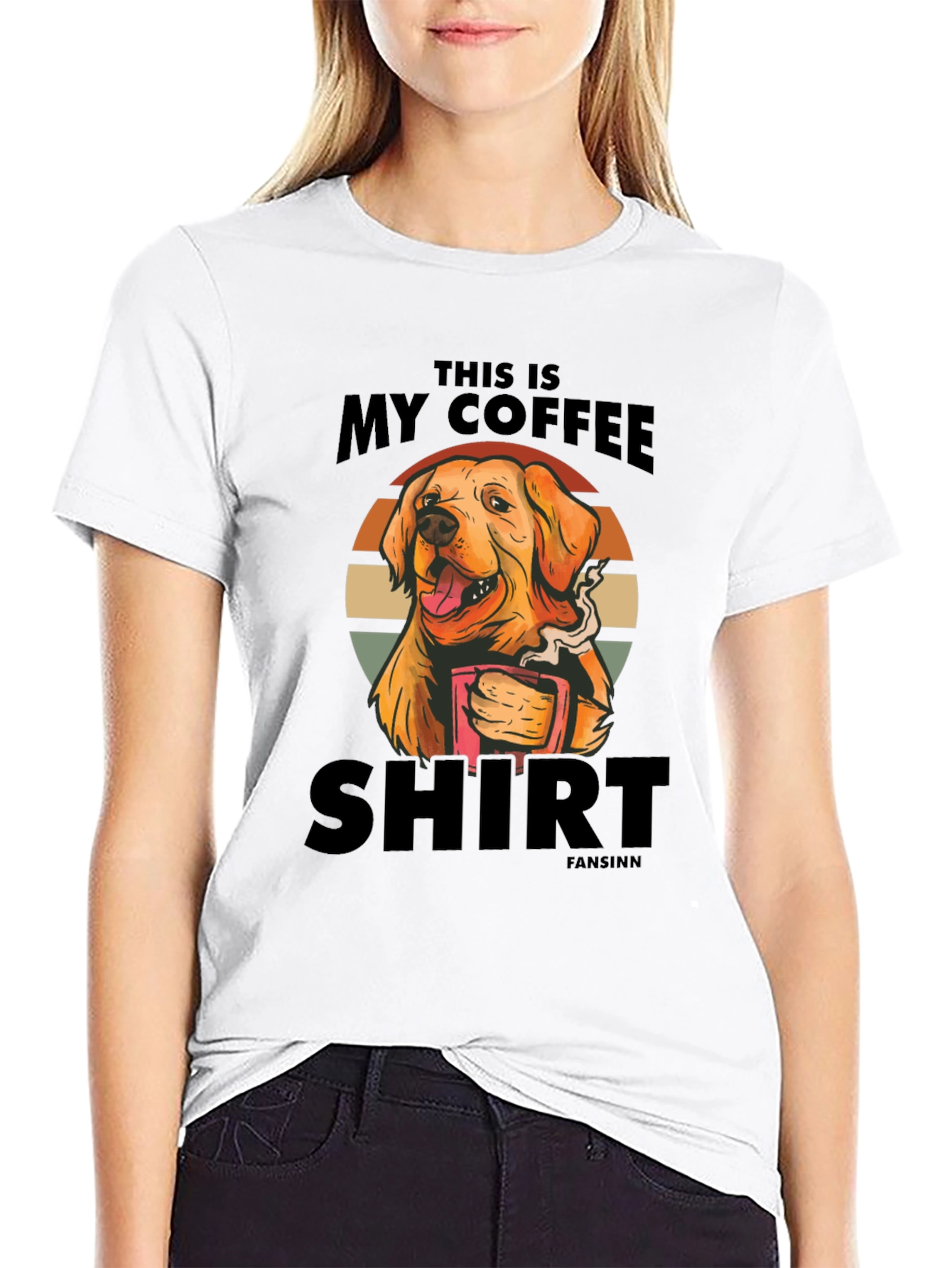 Black Coffee Dog T-Shirt: Funny Novelty Tee view 9