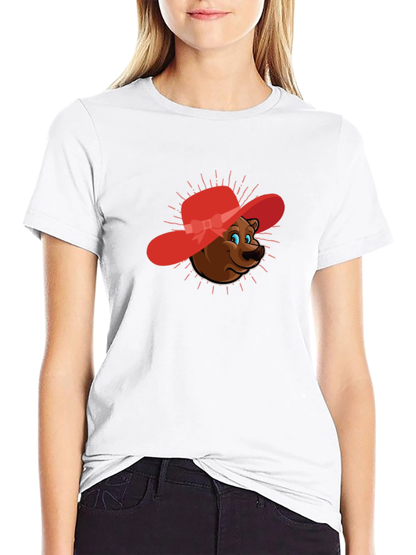 Bear in Red Hat Graphic Tee - Unisex - 9
