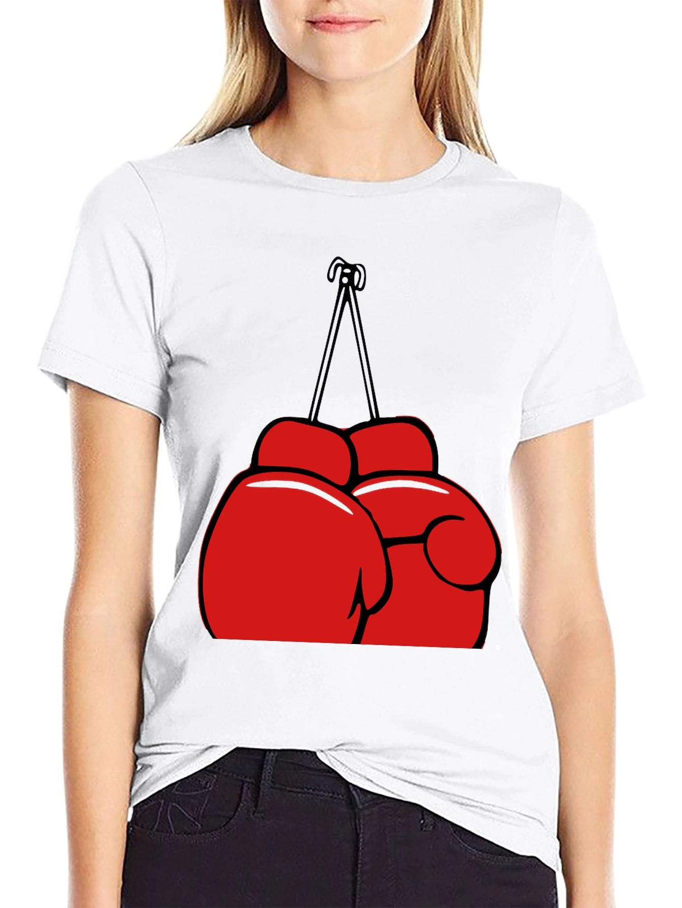 Black Boxing Gloves Graphic T-Shirt - Black view 9