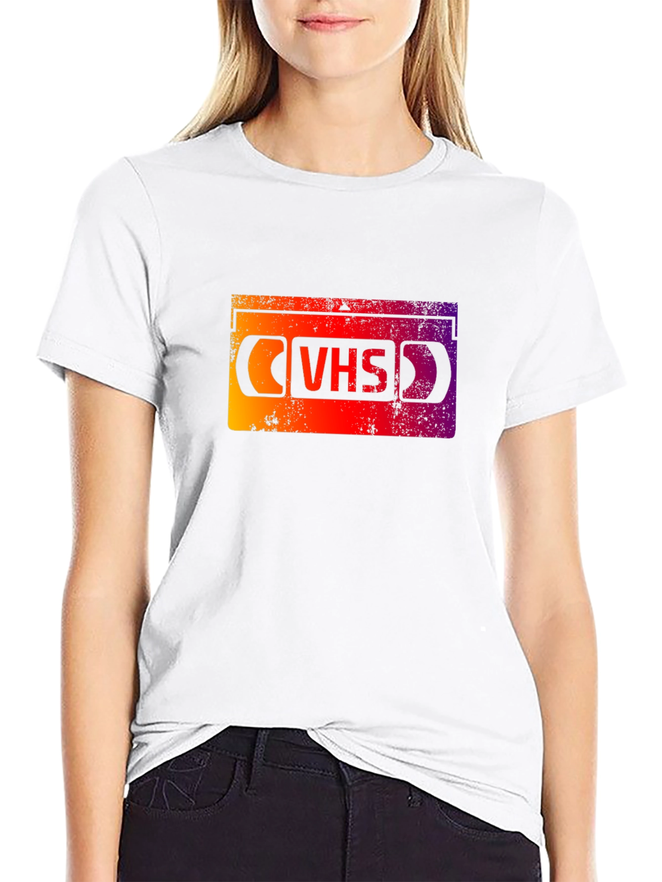 Black Retro VHS Tape Graphic Tee - Black view 9