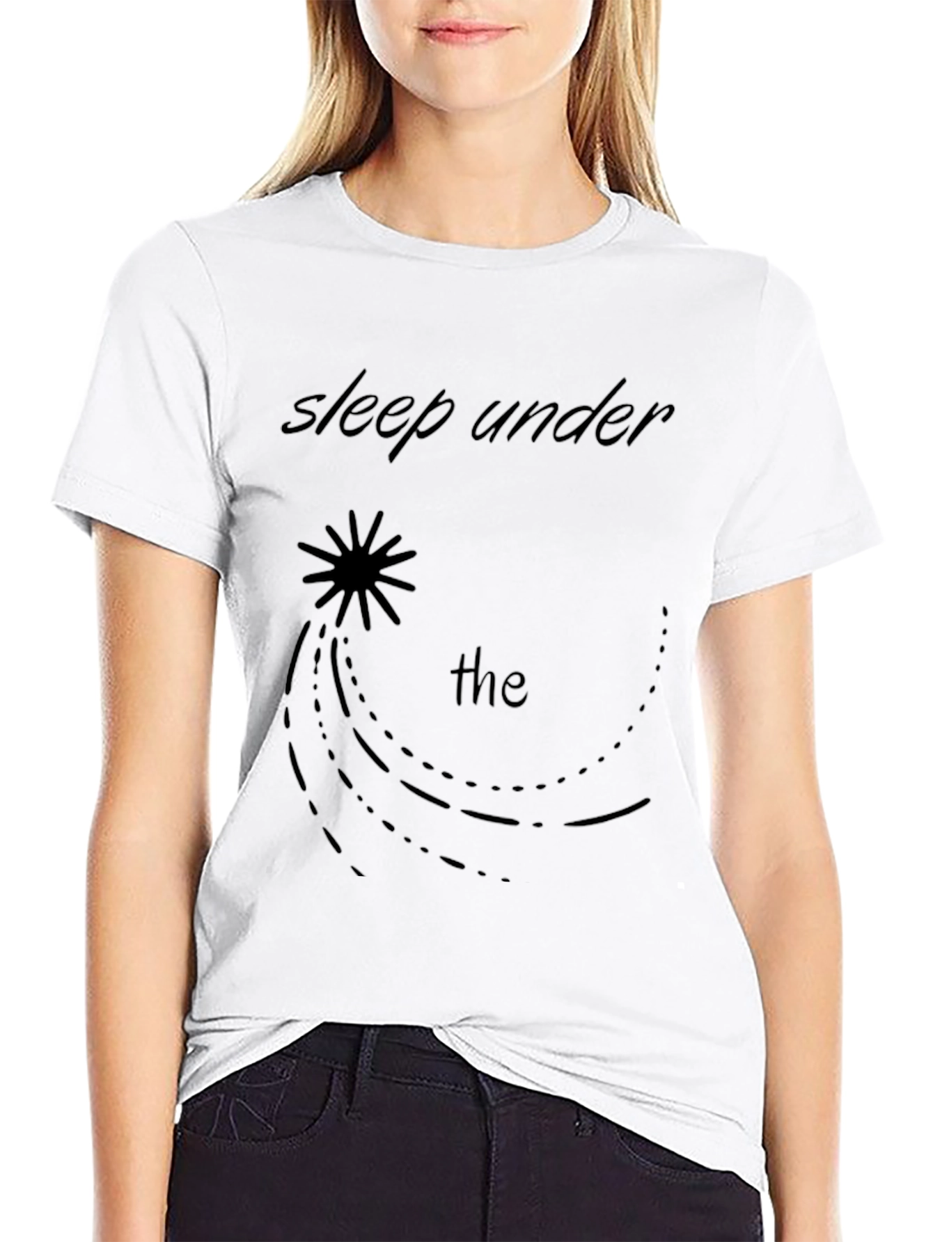 Black Sleep Under the Stars Graphic Tee - Black view 9