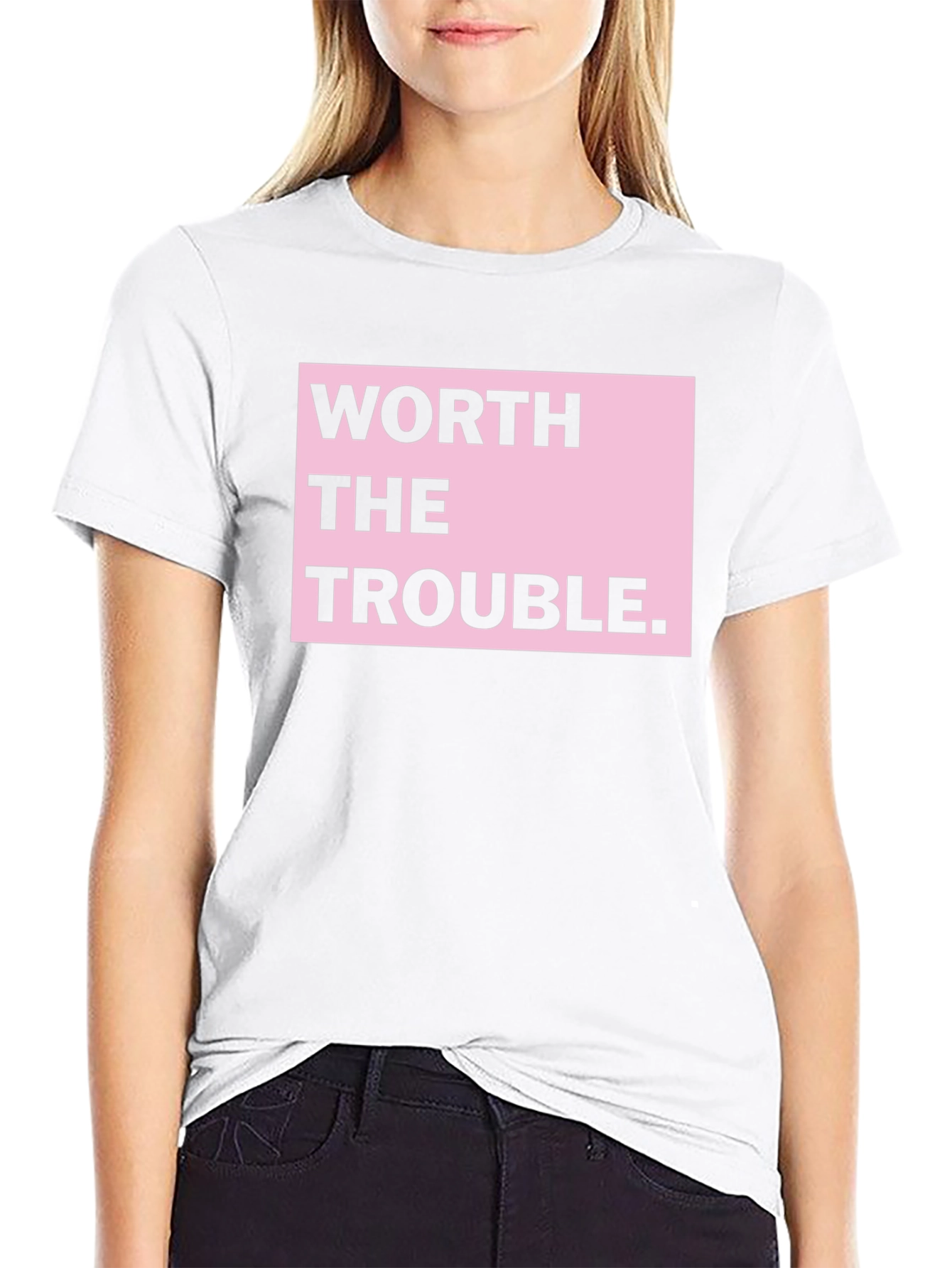 Black Worth the Trouble Graphic T-Shirt view 9