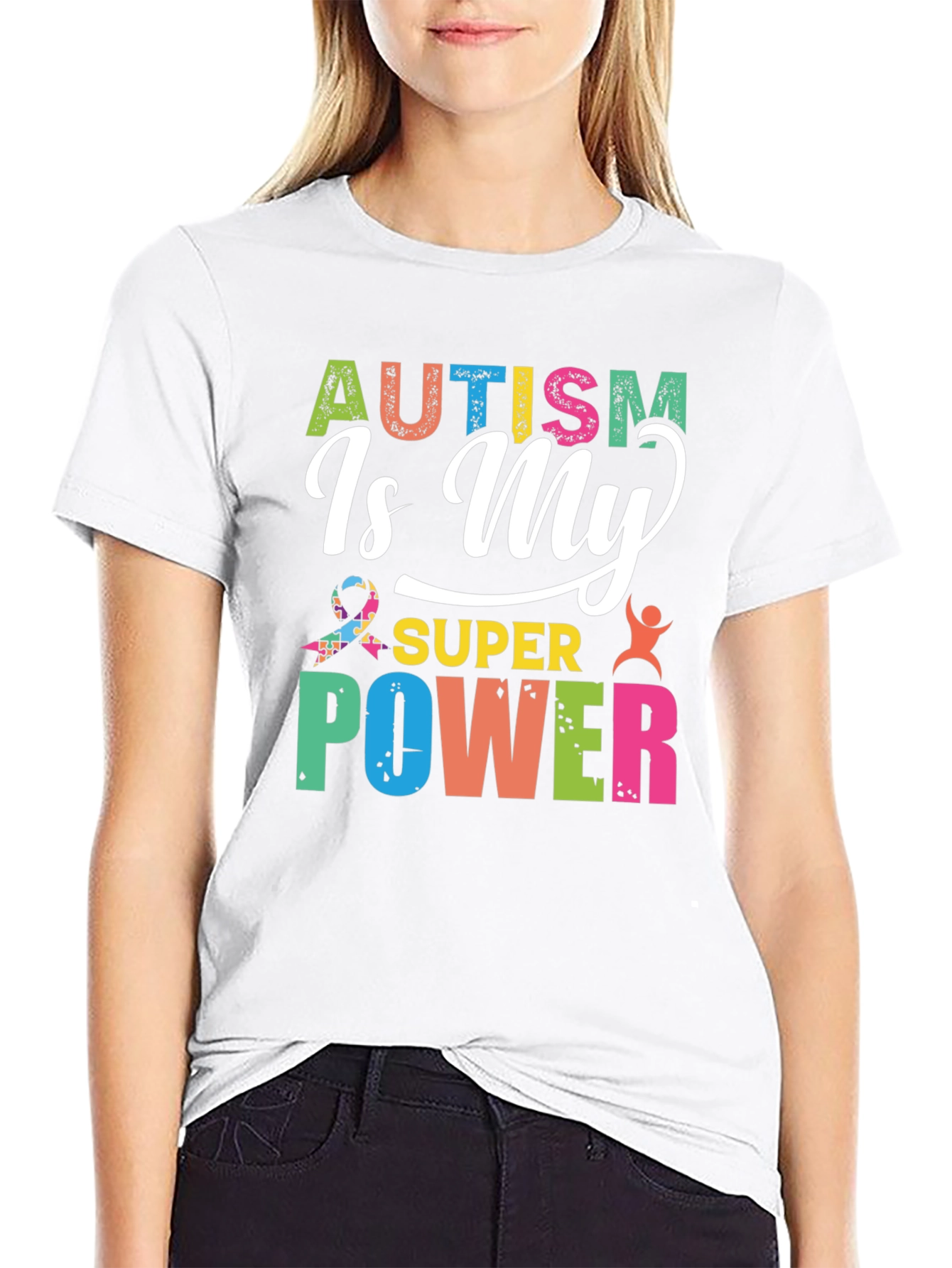 Black Autism Is My Super Power Graphic Tee view 9