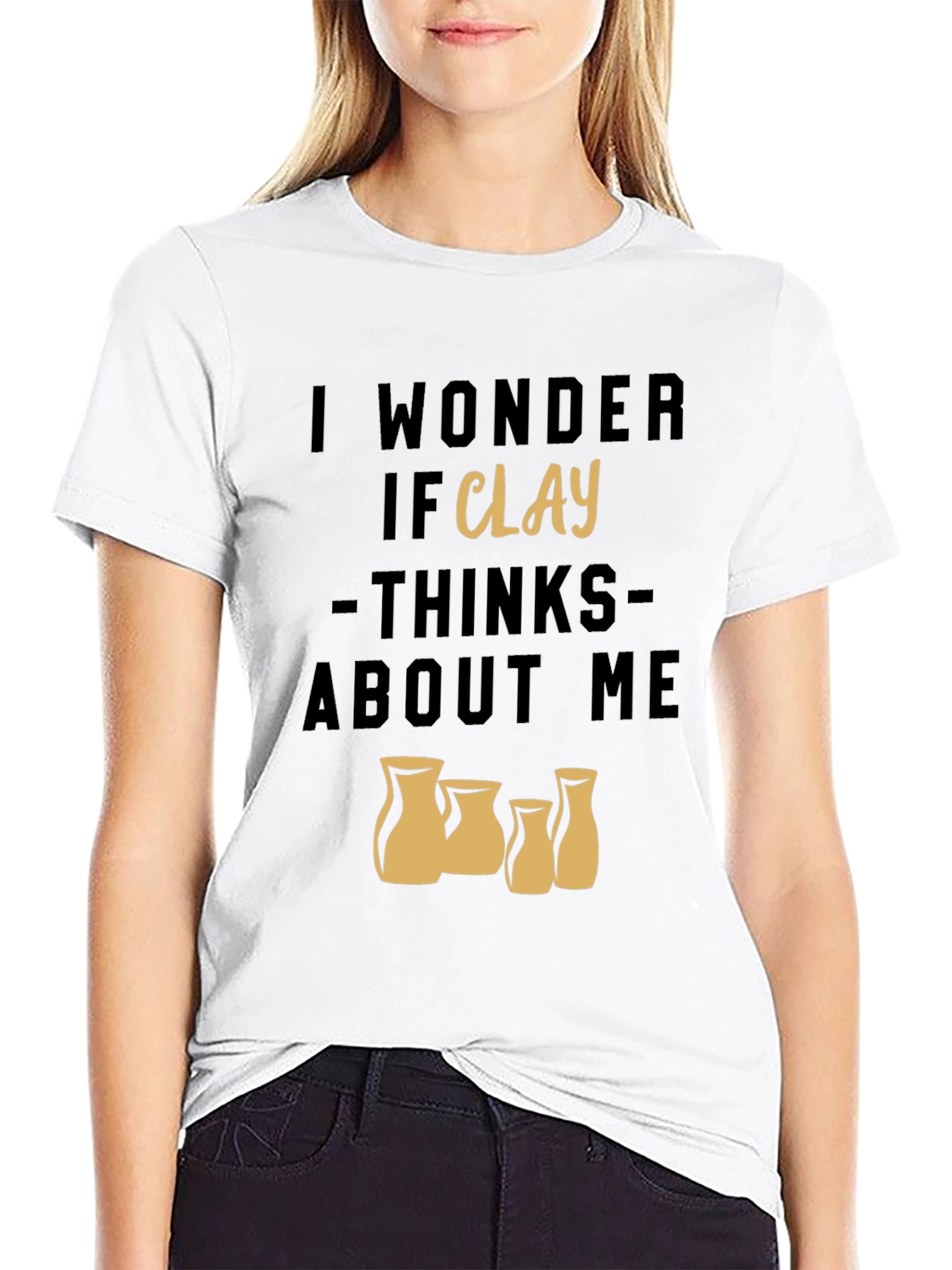 Black I Wonder If Clay Thinks About Me Graphic T-Shirt view 9
