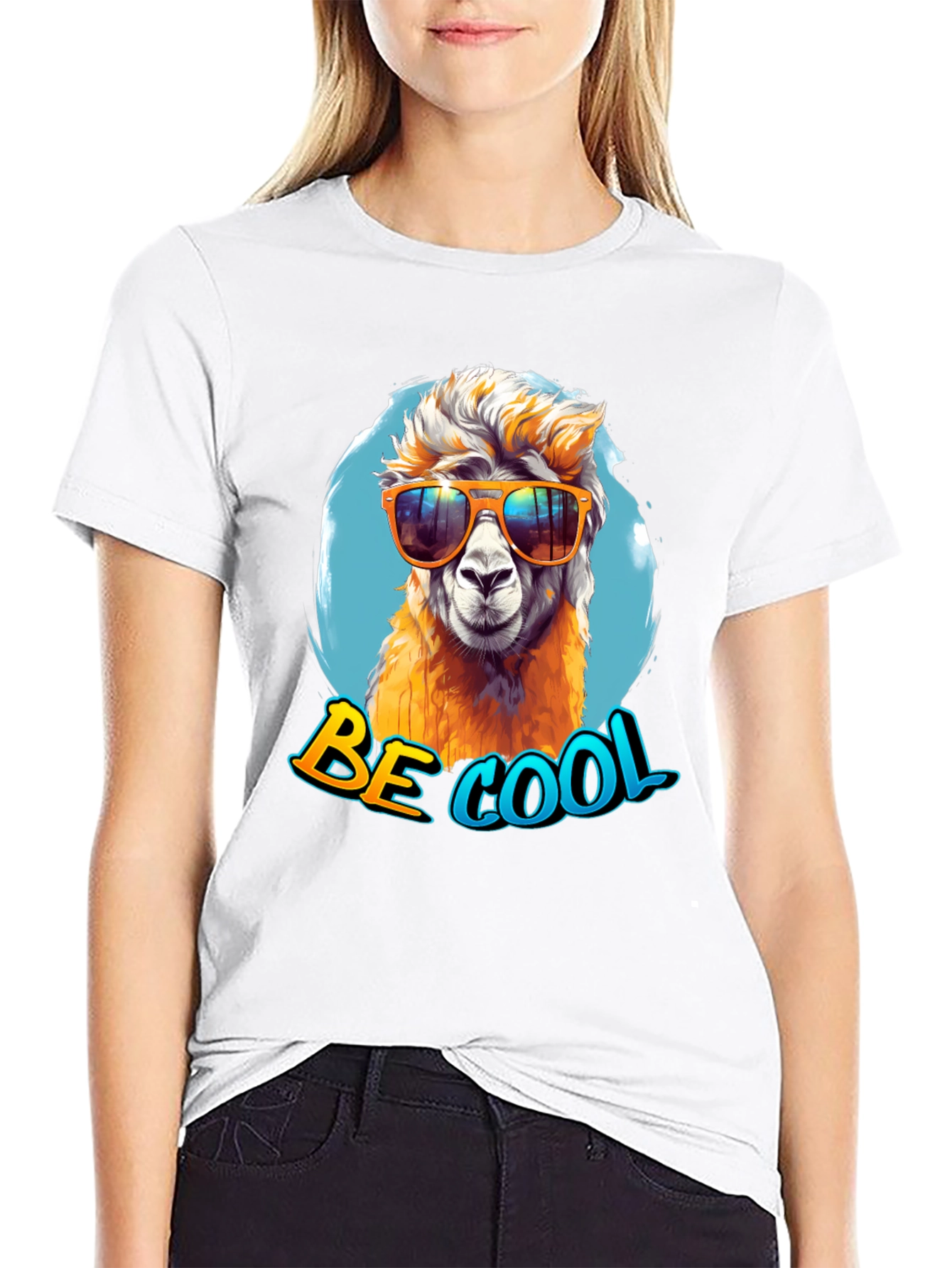 Black Cool Alpaca Graphic Tee - Funny & Stylish view 9