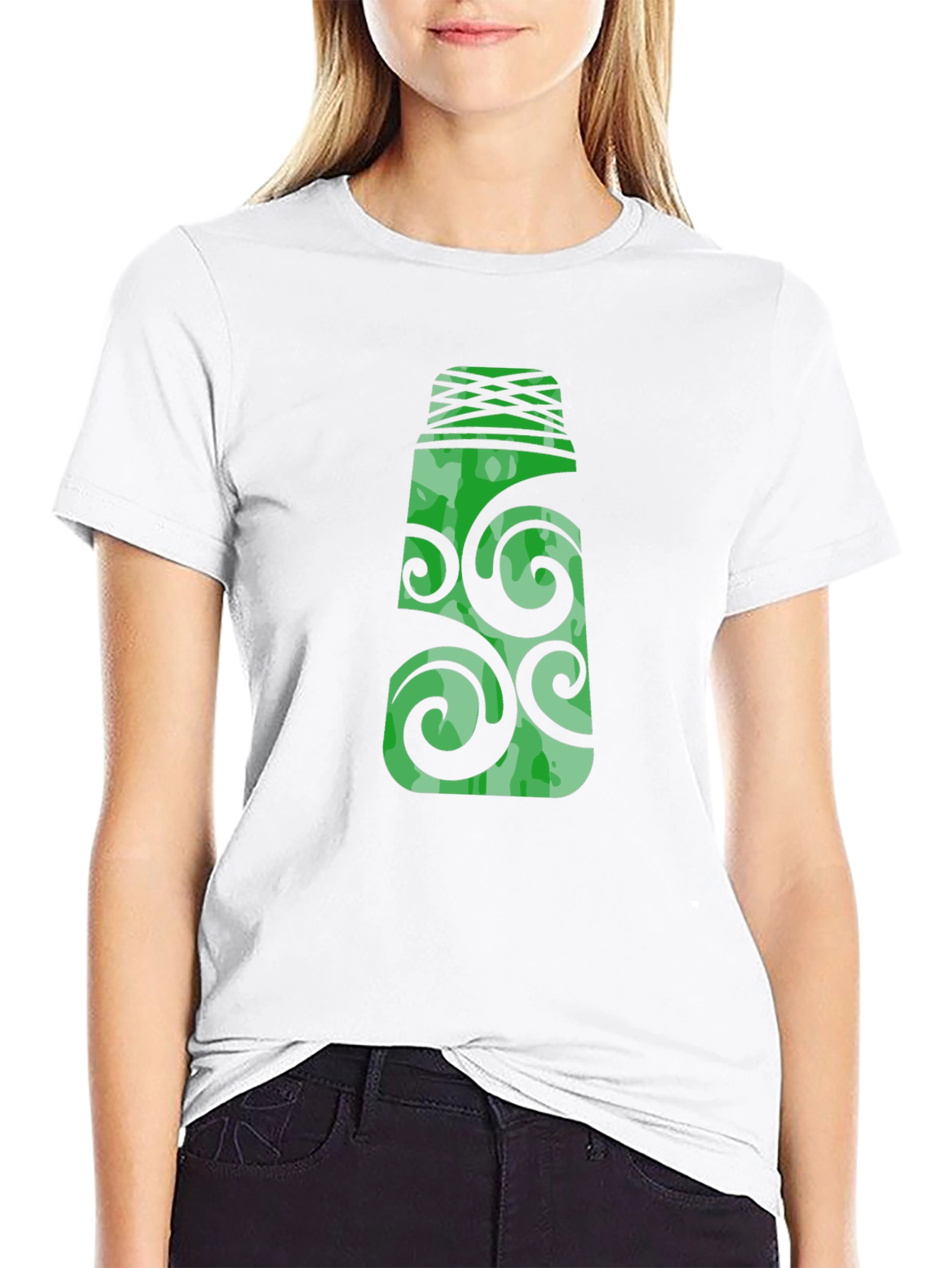 Black Green Totem T-Shirt - Unique Graphic Tee view 9