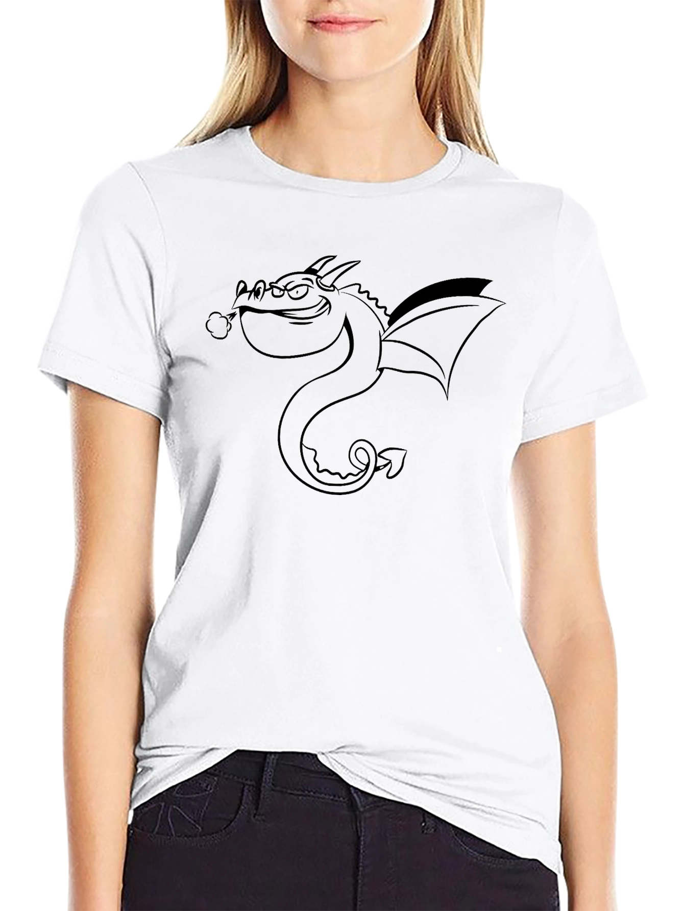 Black Dragon Graphic Tee - Cool, Edgy Black T-Shirt view 9