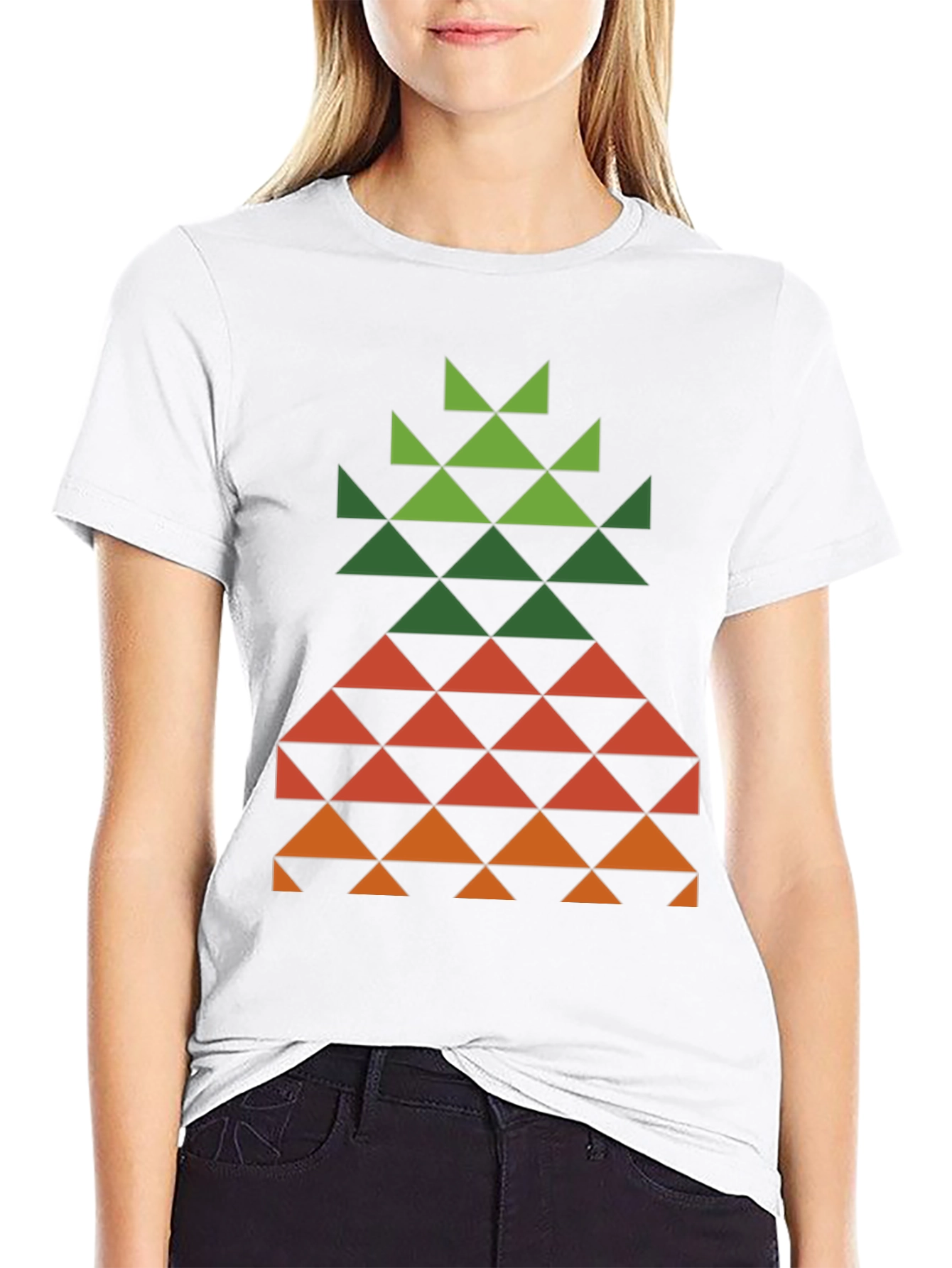 Black Geometric Pineapple Tee - Modern Tropical Style view 9