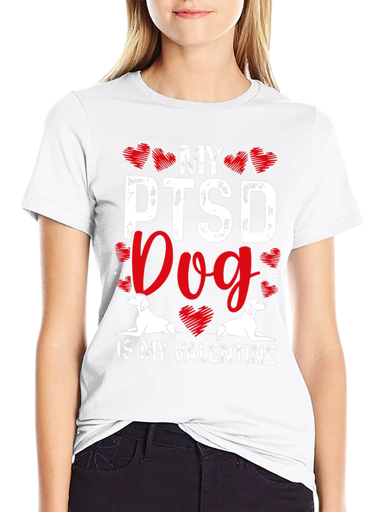 Black My PTSD Dog Is My Valentine T-Shirt view 9
