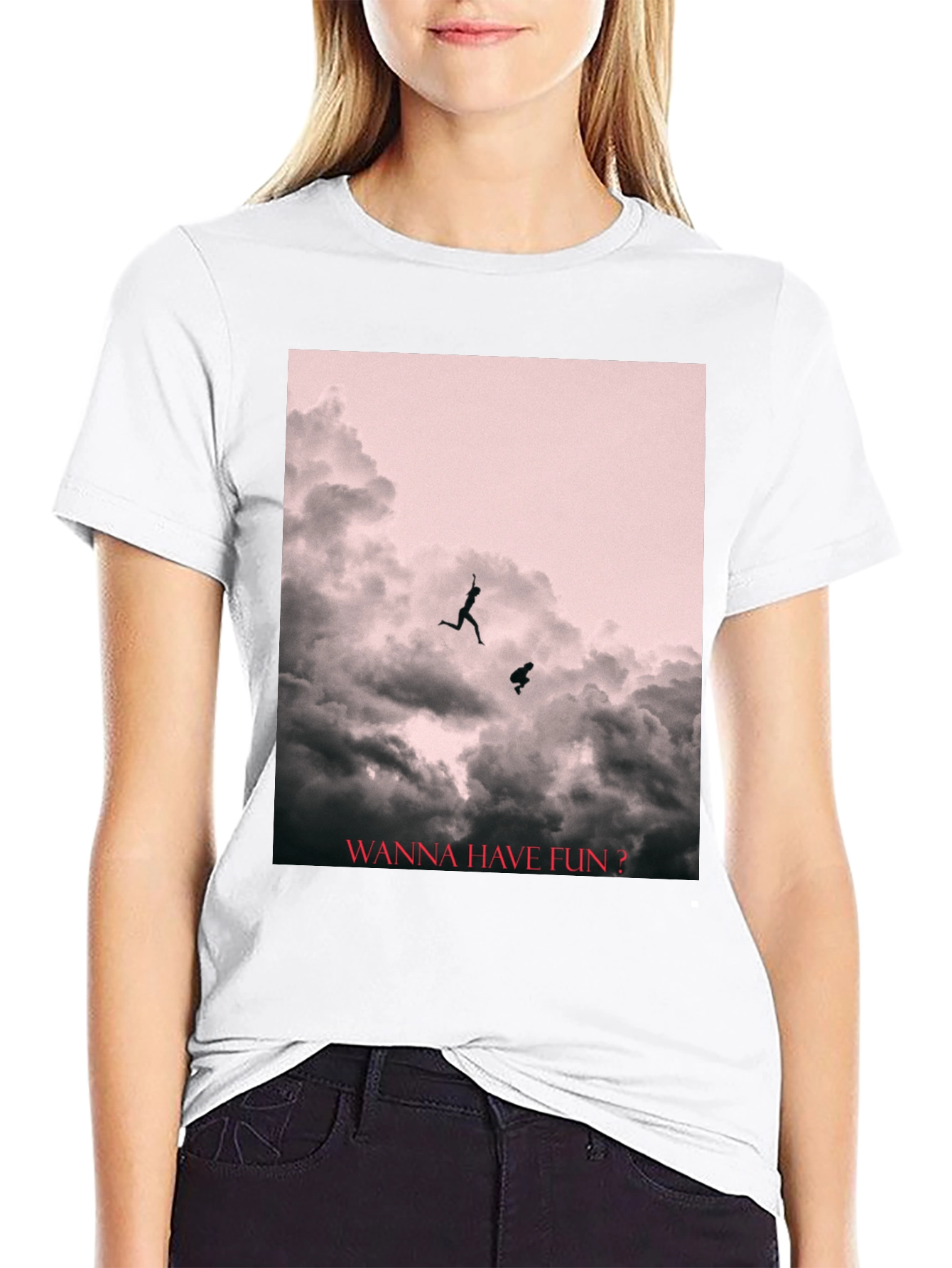 Black Fun Cloud Jump T-Shirt view 9
