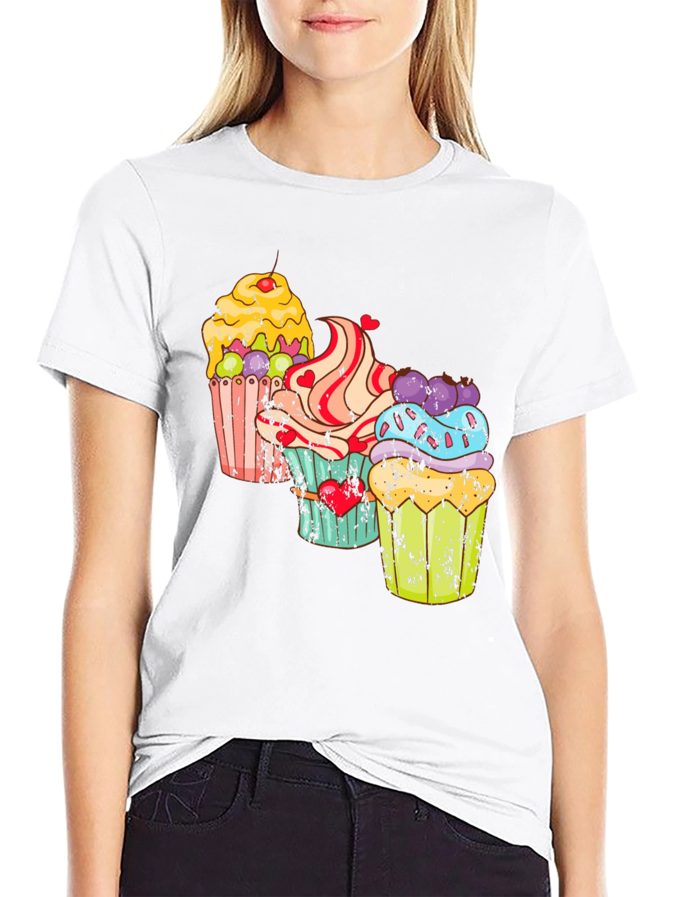 Black Cupcake Graphic T-Shirt - Sweet Treat Design view 9