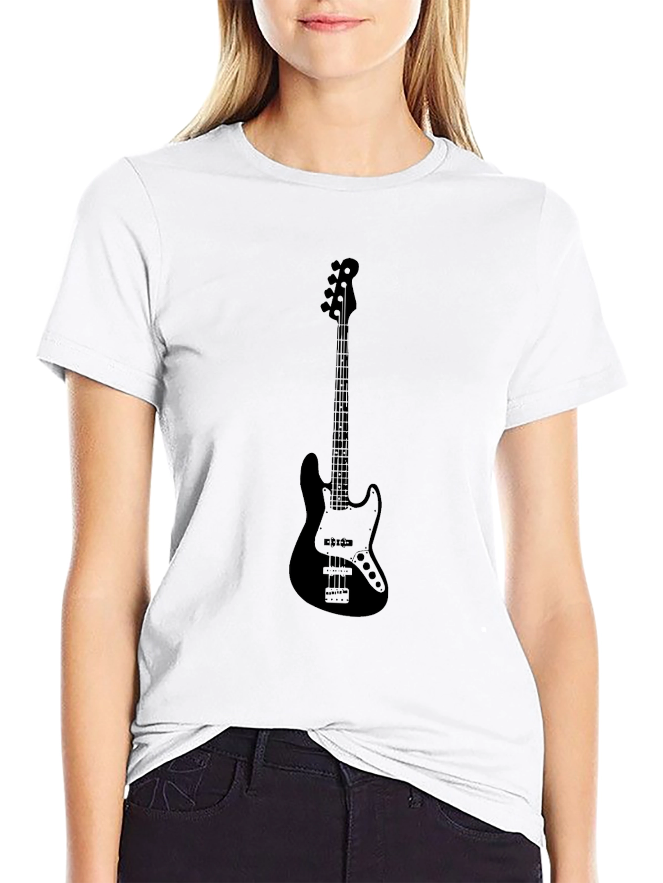Black Bass Guitar Graphic Tee - Men's Black T-Shirt view 9