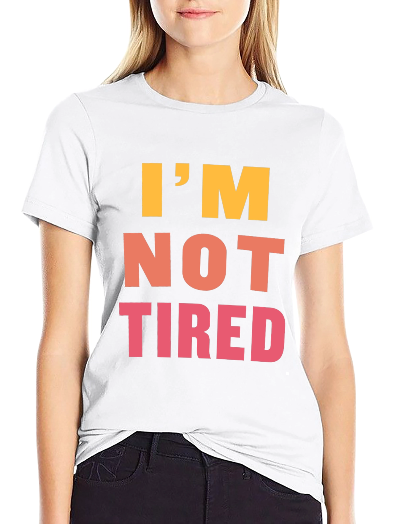 Black I'm Not Tired Graphic Tee - Black Casual T-Shirt view 9