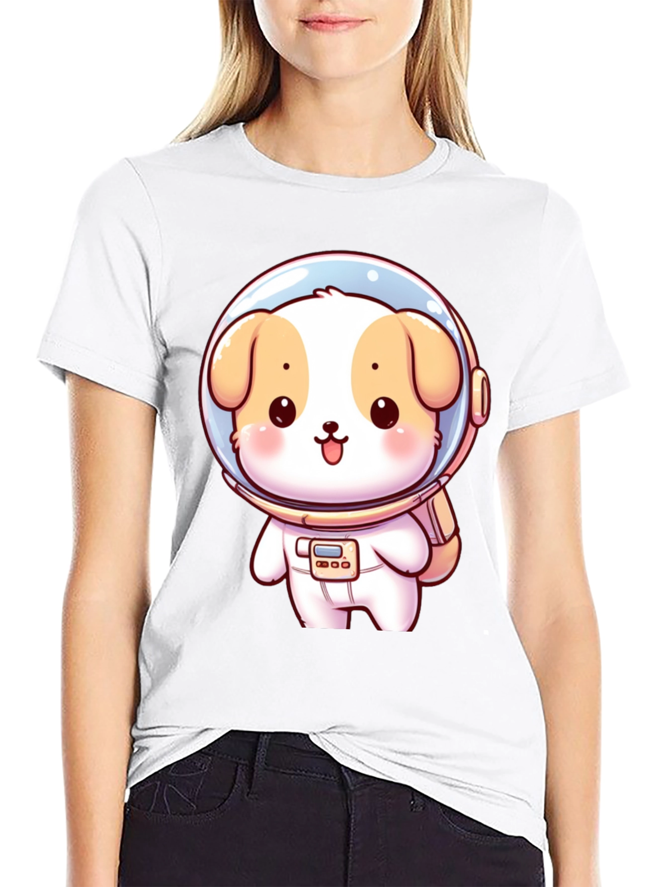 Black Astronaut Puppy Graphic T-Shirt view 9