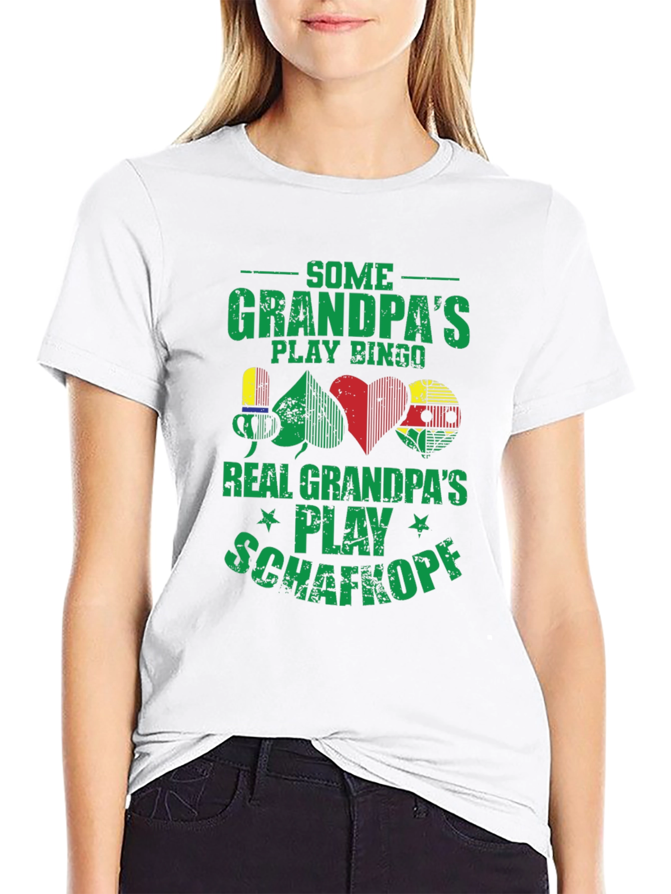 Black Funny Grandpa Card Game T-Shirt view 9