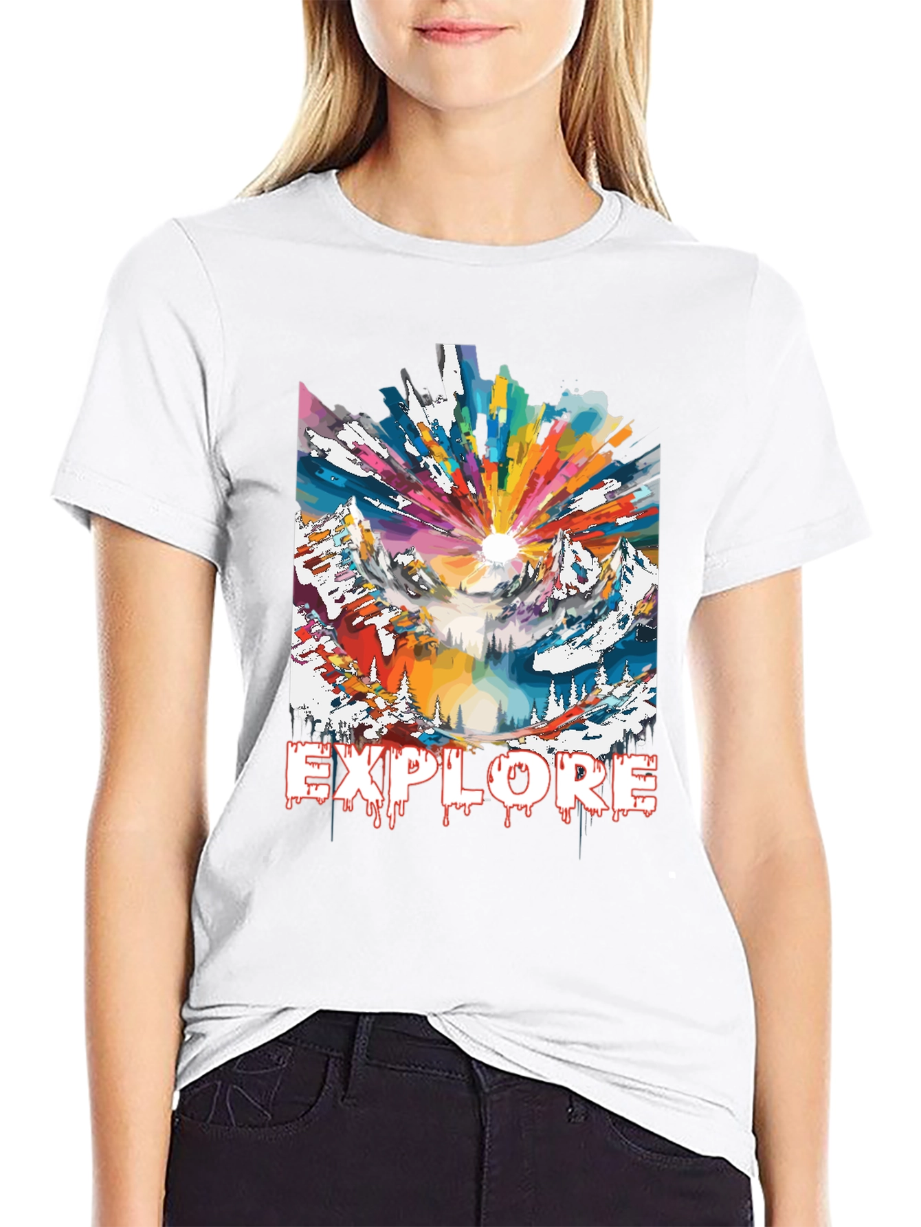 Black Explore Graphic Tee - Adventure Mountain Design view 9