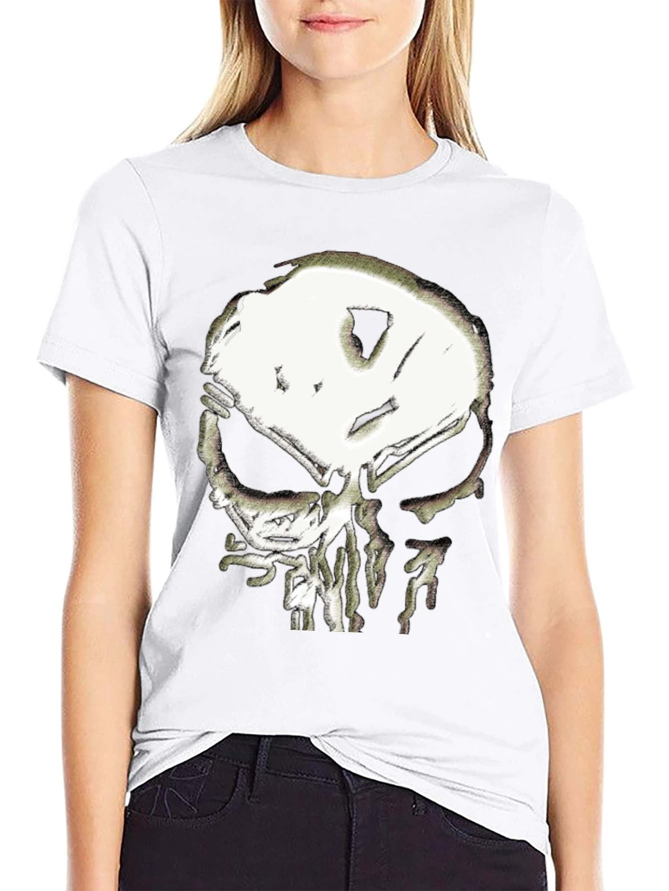 Black Skull Graphic Black T-Shirt view 9