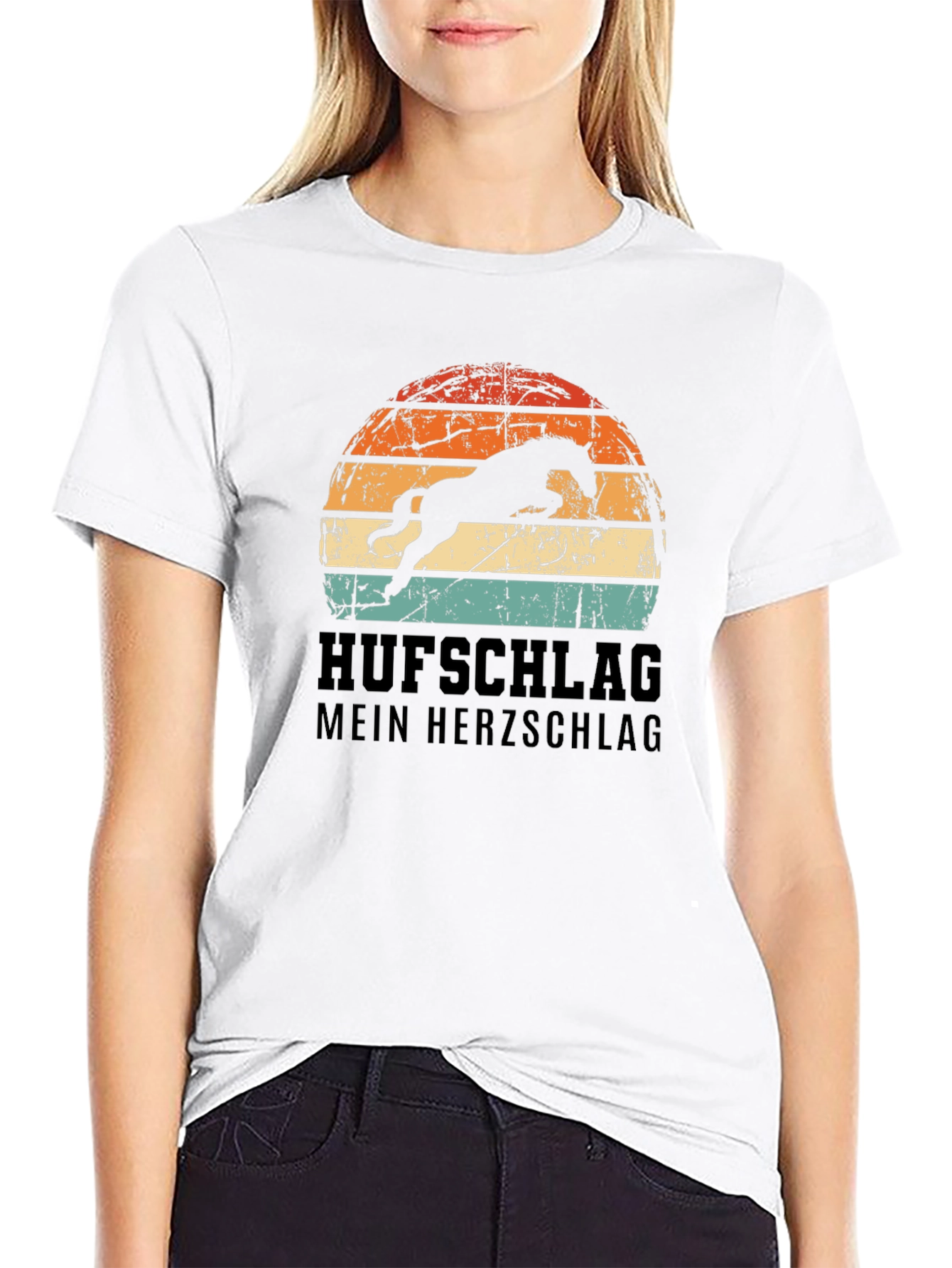 Horseback Riding Tee - "Hufschlag Mein Herzschlag" - 9