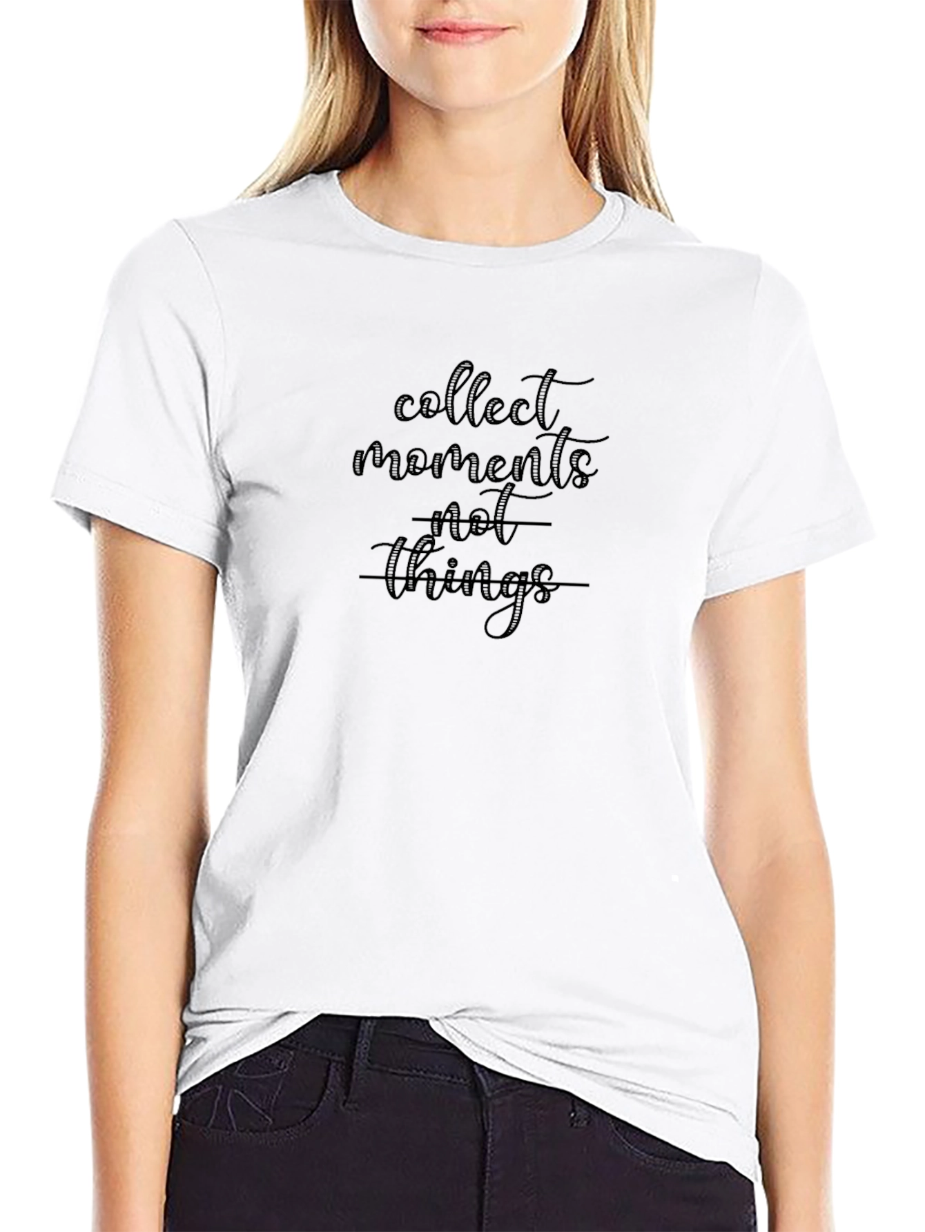 Black Collect Moments Not Things Graphic T-Shirt view 9