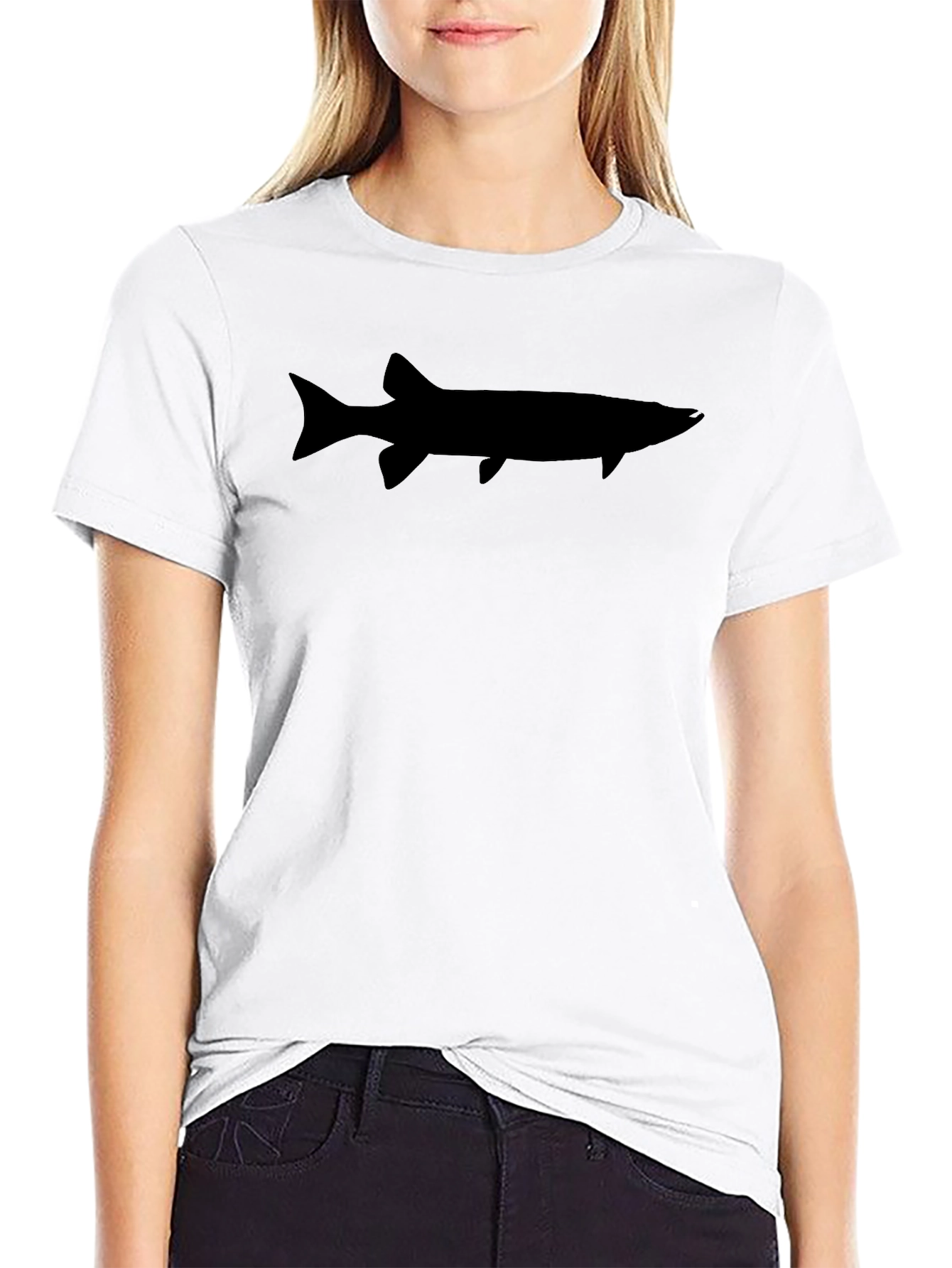 Black Muskie Silhouette Black T-Shirt view 9