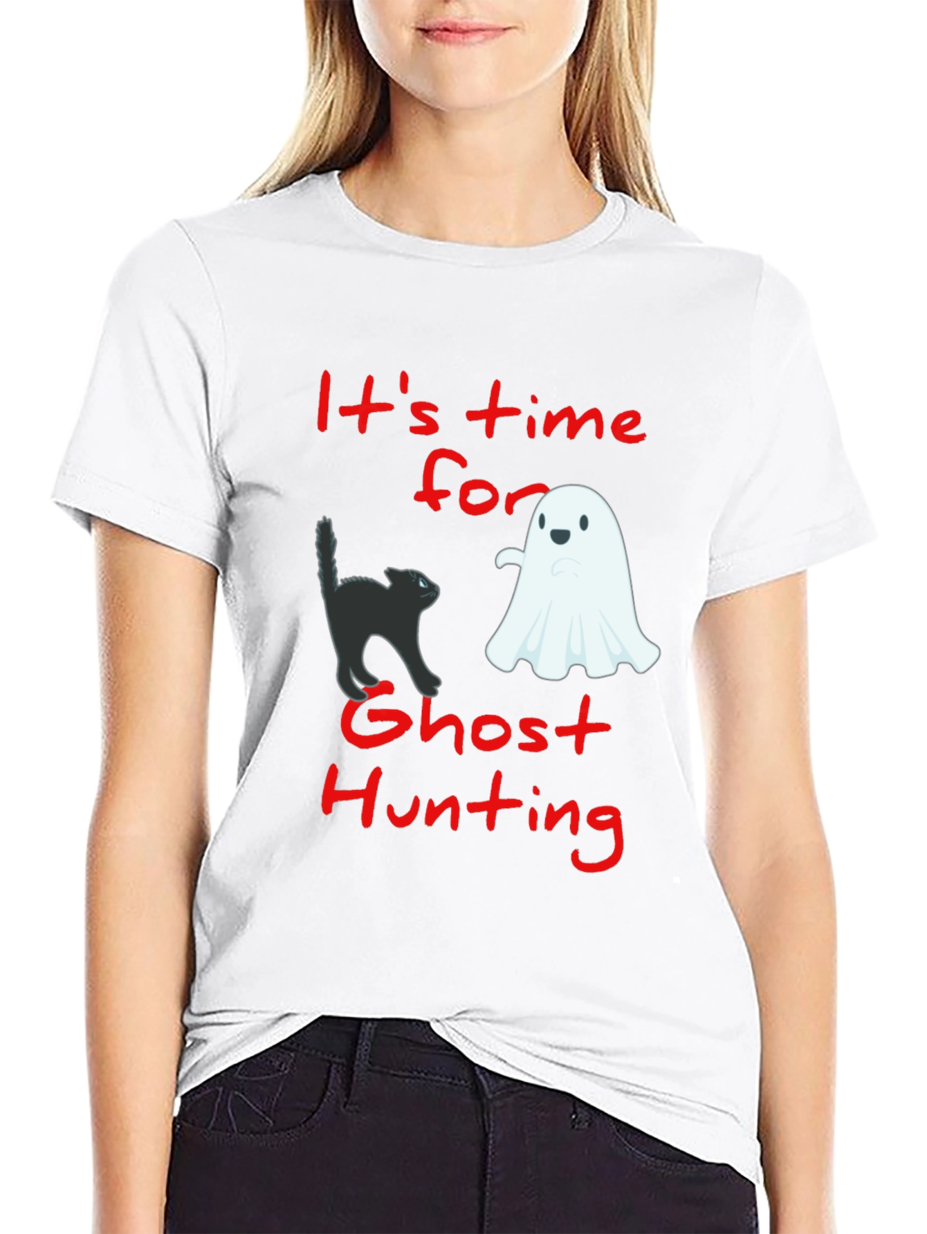 Black Ghost Hunting T-Shirt: Spooky Season Tee view 9