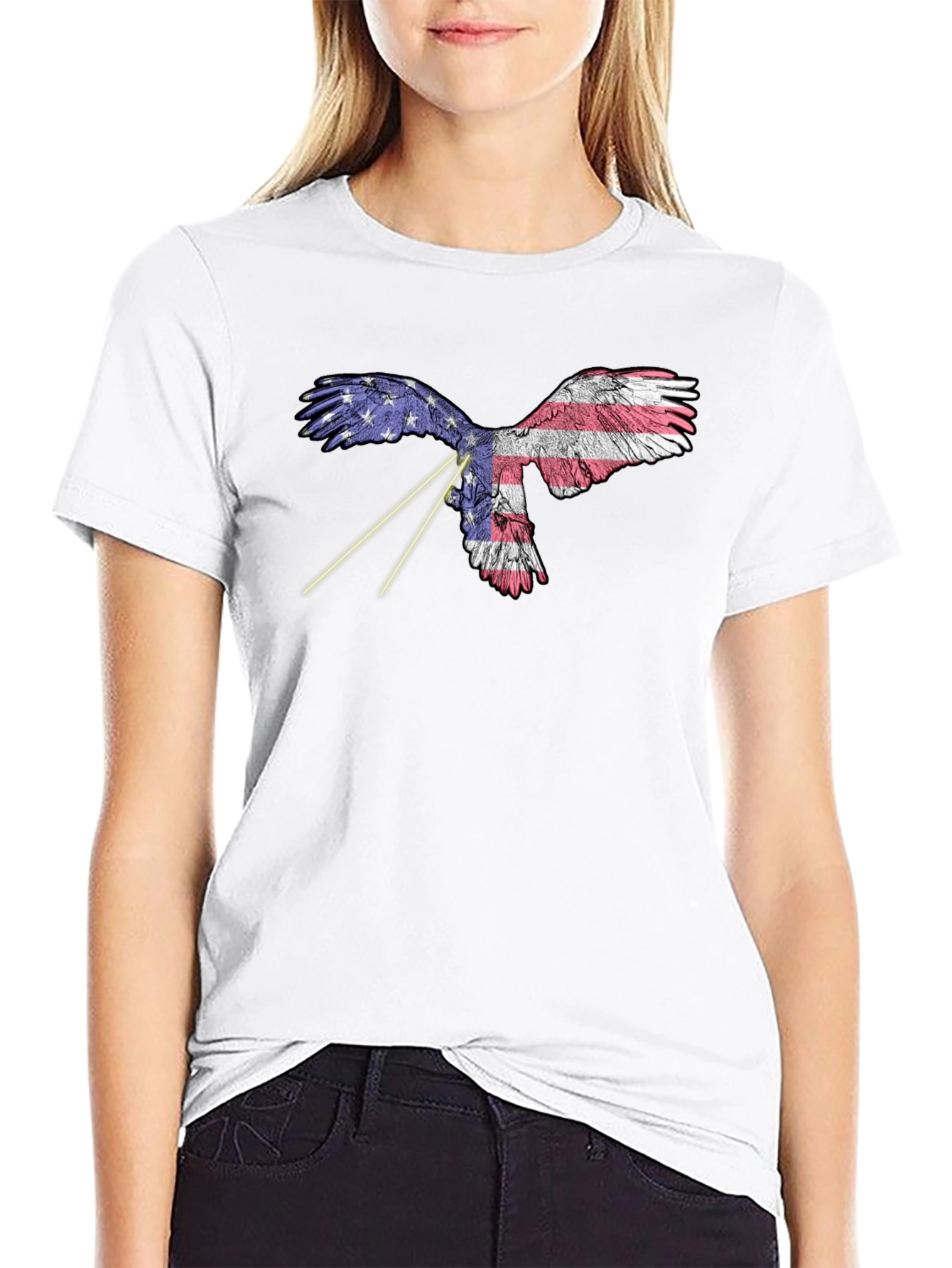 Black American Eagle Graphic Tee - Patriotic Style view 9