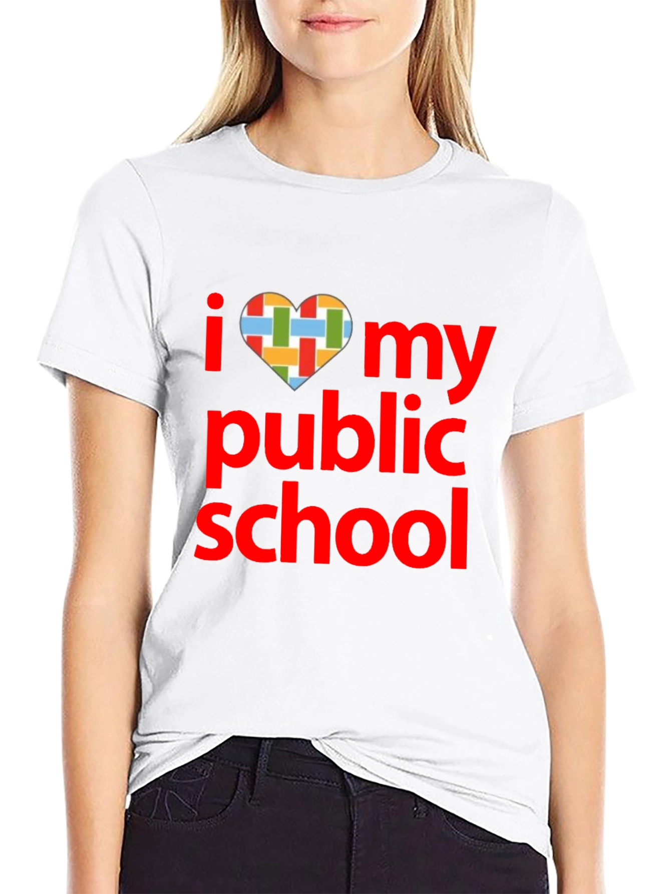 Black I Love My Public School T-Shirt view 9
