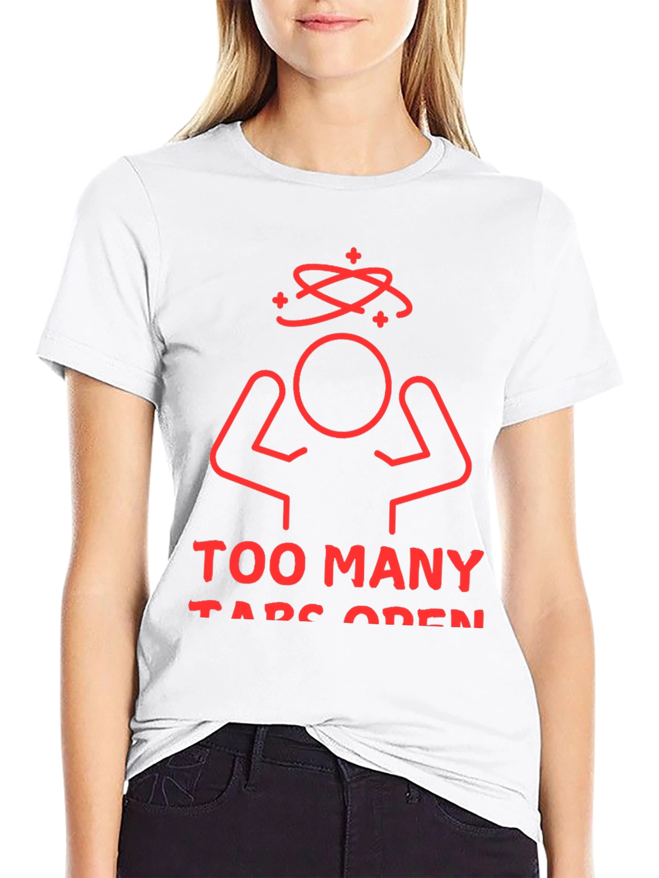 Black Too Many Tabs Open Graphic Tee view 9