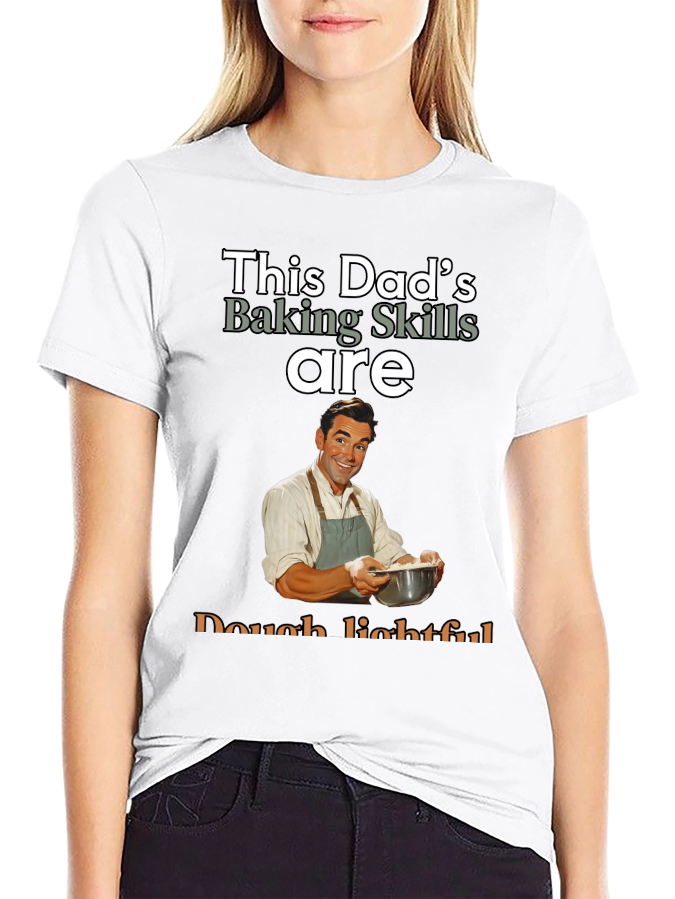 Black Dad's Baking Skills T-Shirt - Dough-lightful Funny Tee view 9