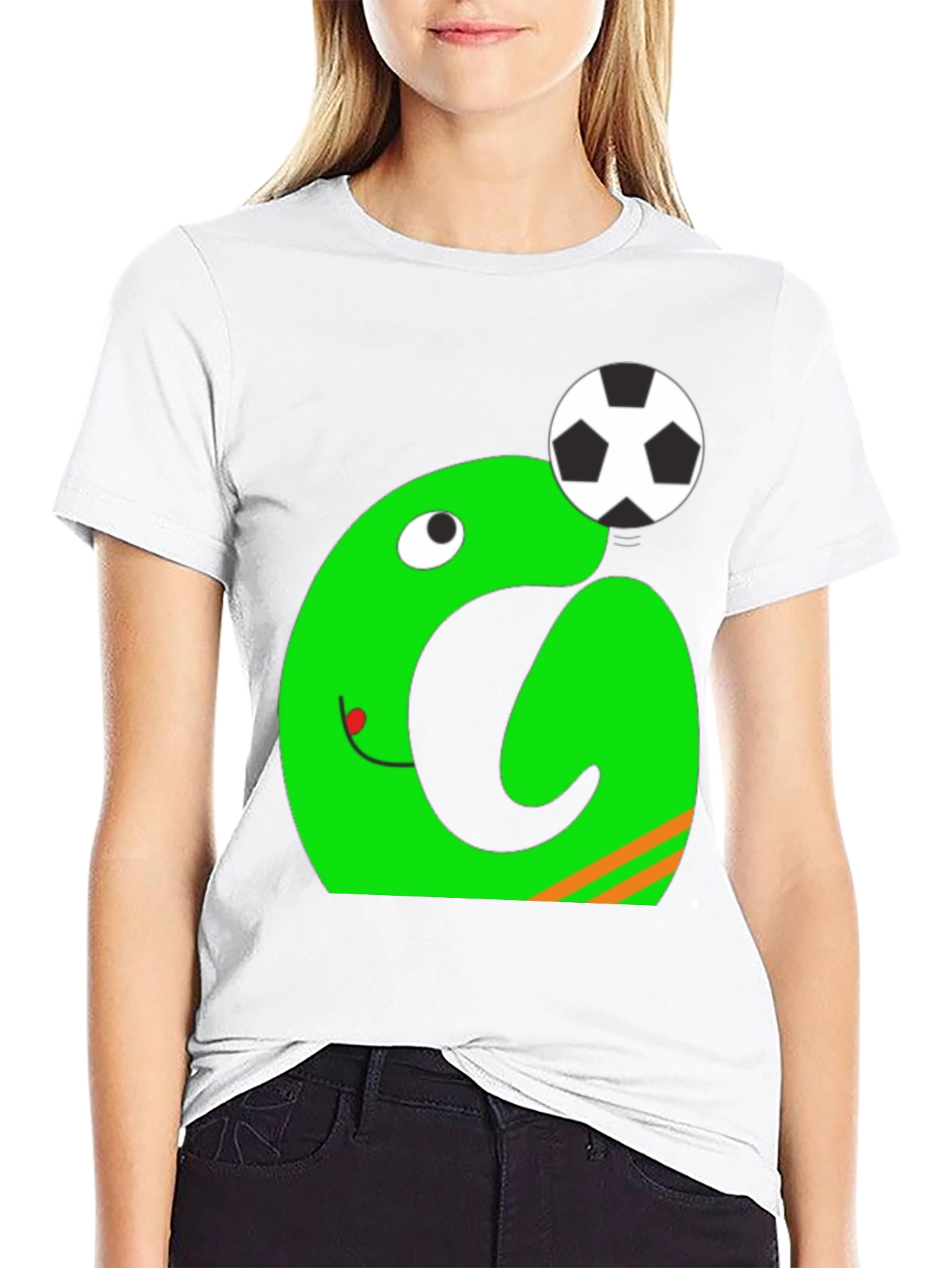 Black Funky Green Monster Soccer T-Shirt view 9