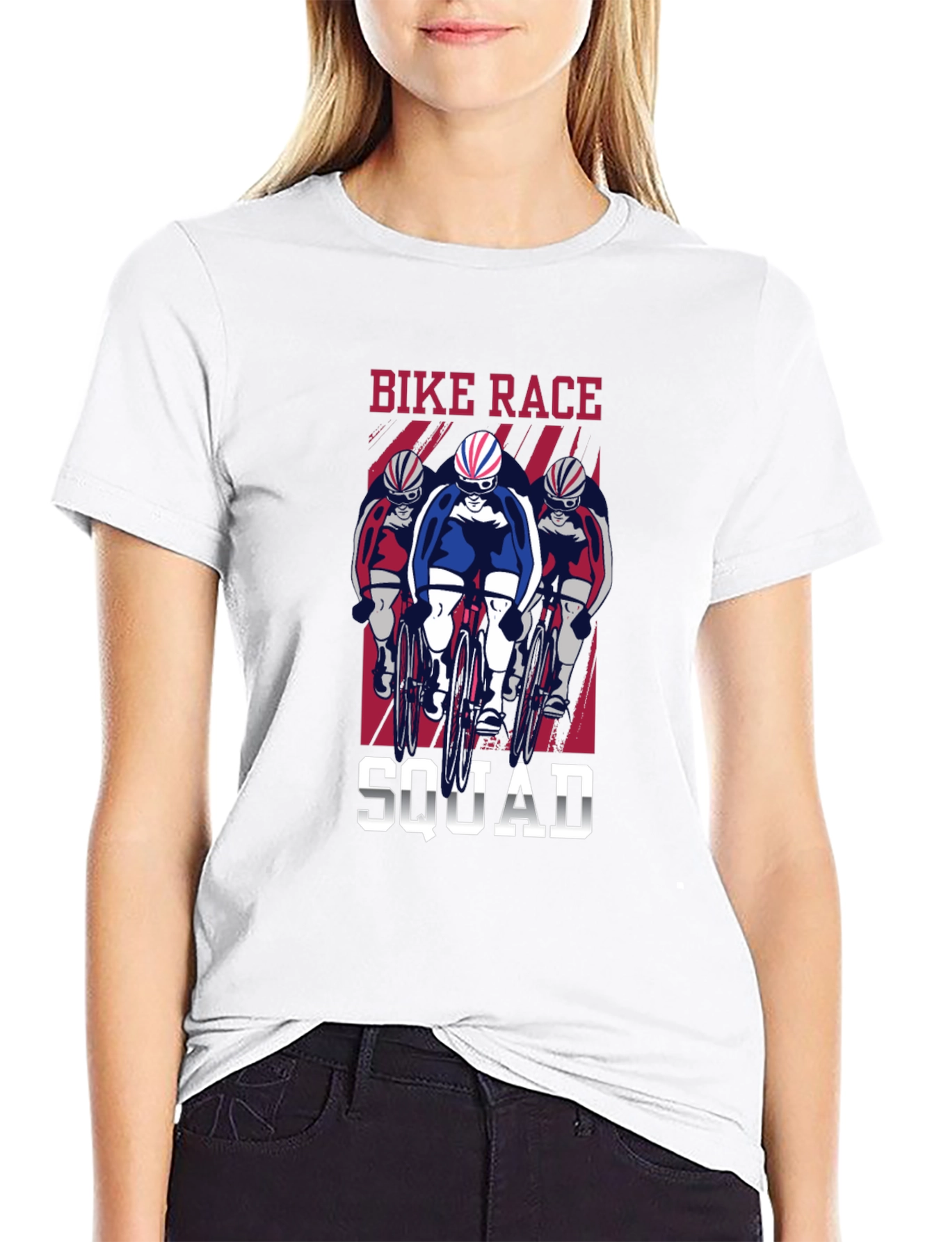 Black Bike Race Squad T-Shirt - Cycling Enthusiast Tee view 9