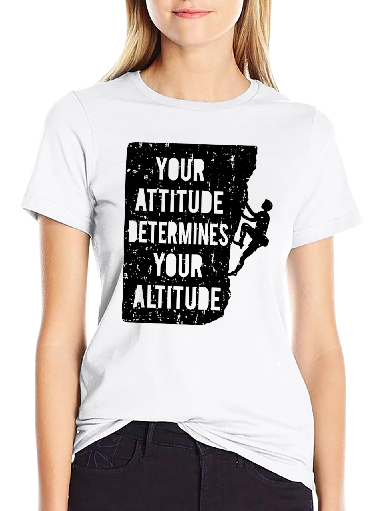 Black Attitude Determines Altitude Graphic Tee - Black view 9