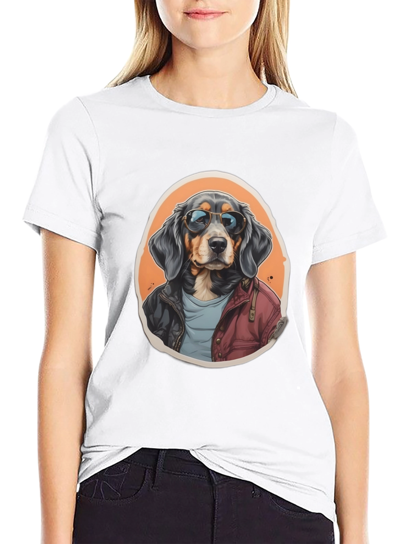 Black Cool Dog Graphic Tee - Black view 9