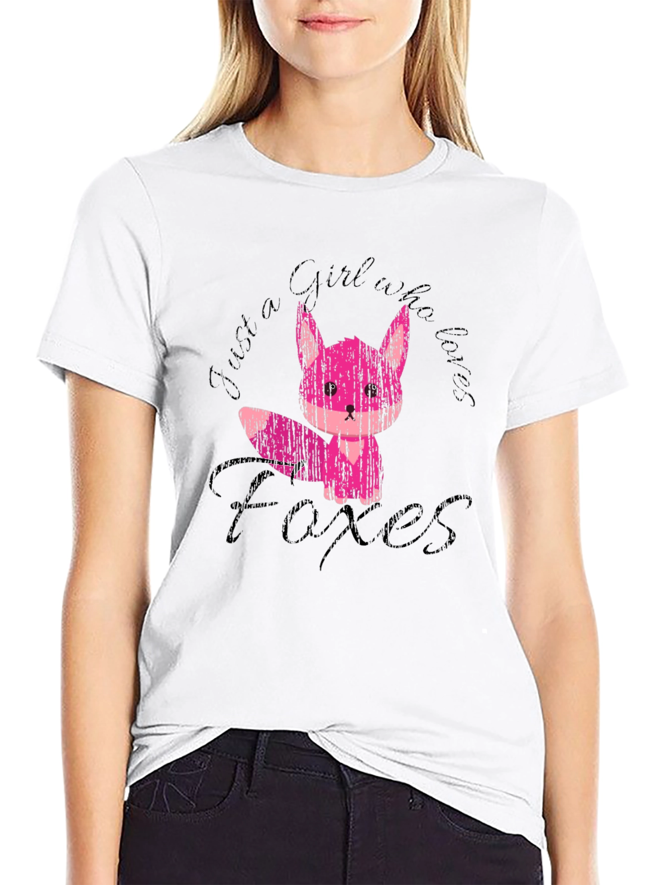 Black Girl Who Loves Foxes Black T-Shirt view 9