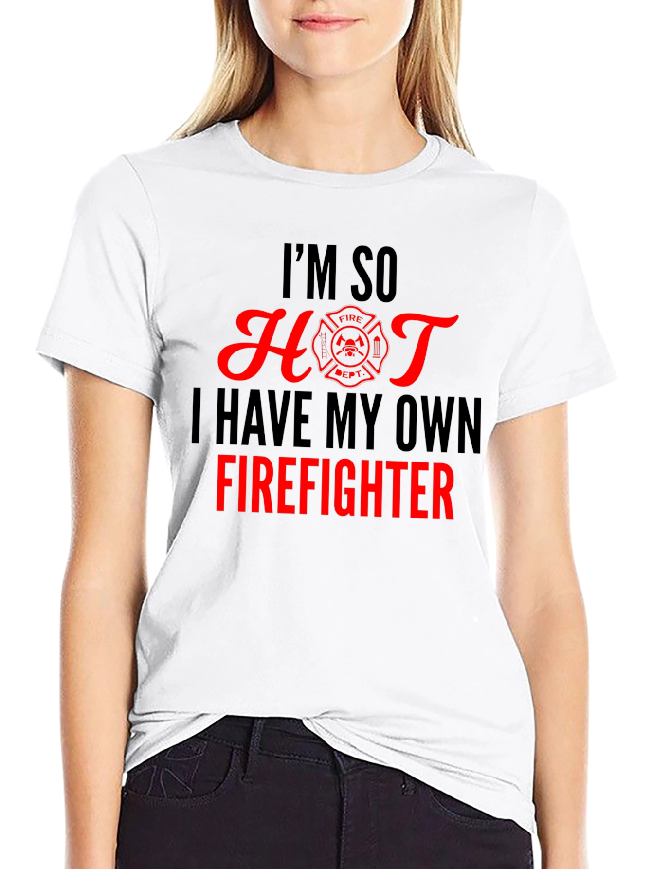 Black Funny Firefighter T-Shirt - I'm So Hot view 9
