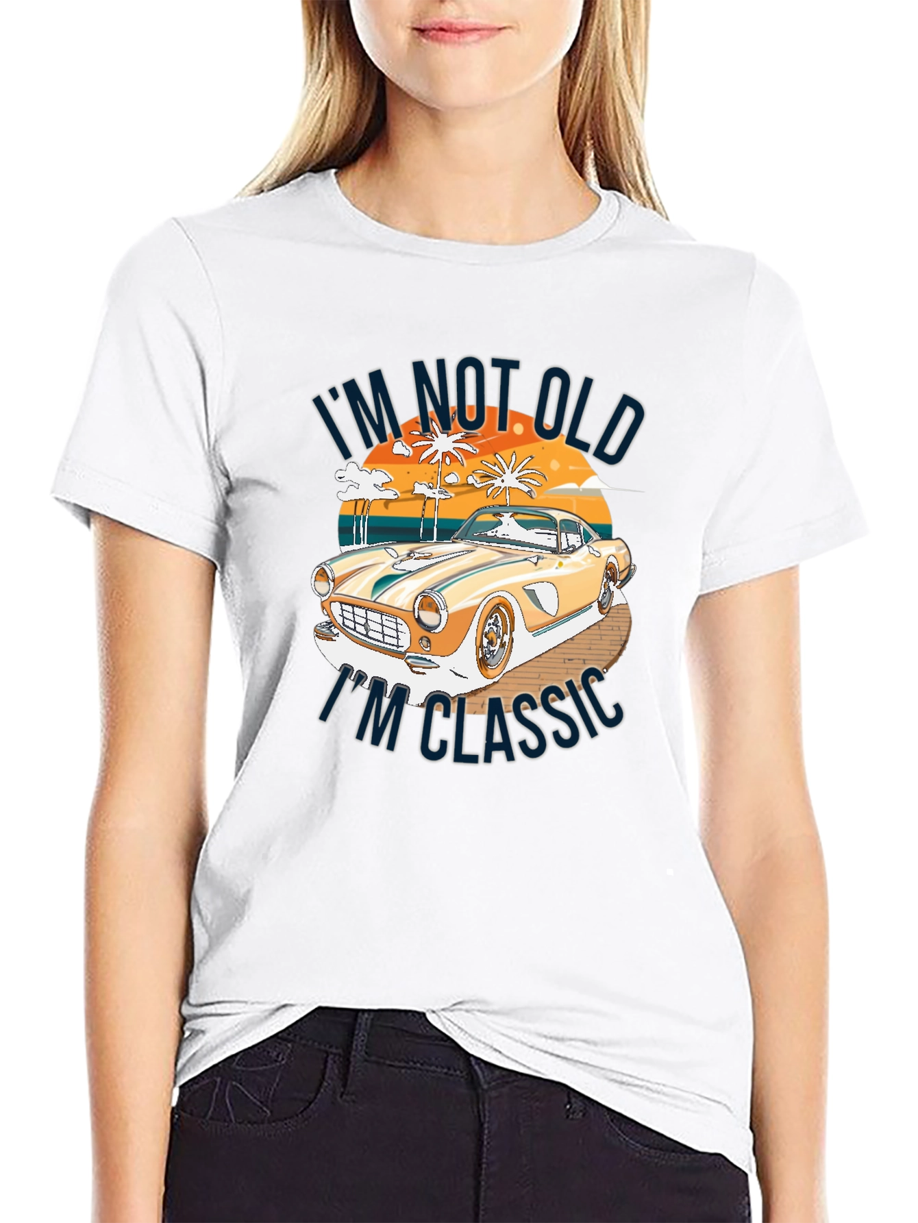 Black Classic Car Graphic Tee - "I'm Not Old, I'm Classic" view 9
