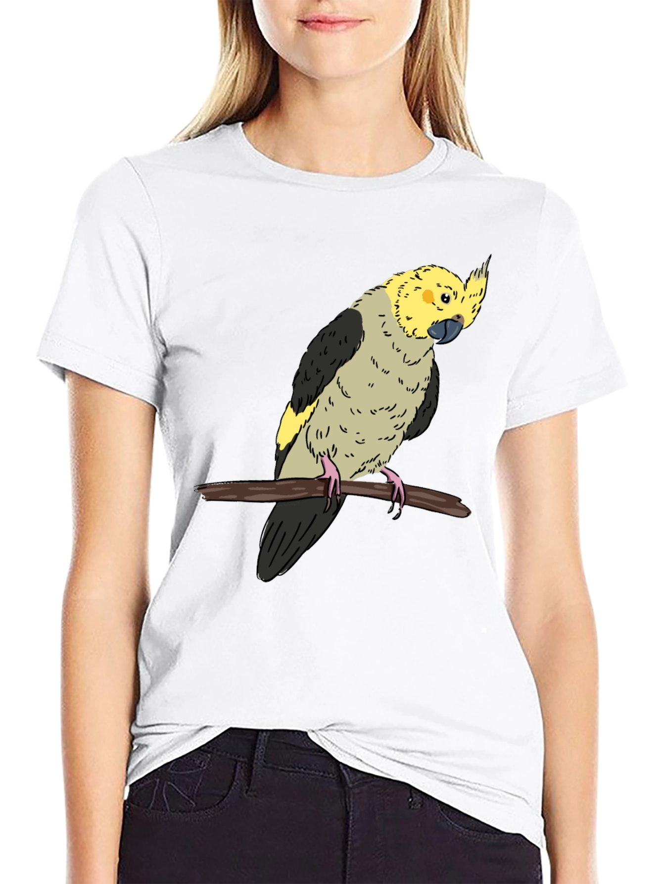 Black Cockatiel Graphic Tee - Bird Lover T-Shirt view 9