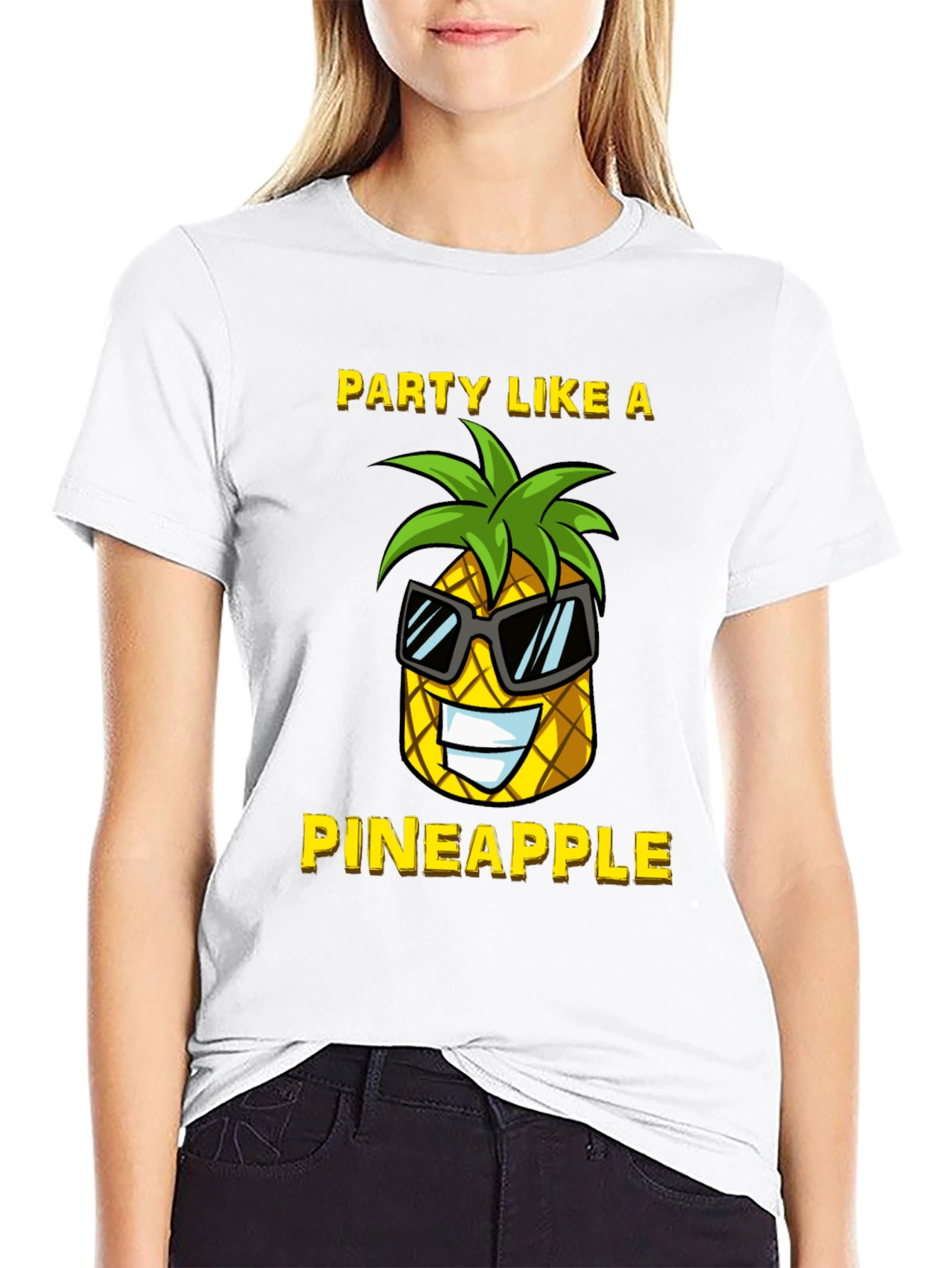 Black Party Like a Pineapple Graphic T-Shirt view 9
