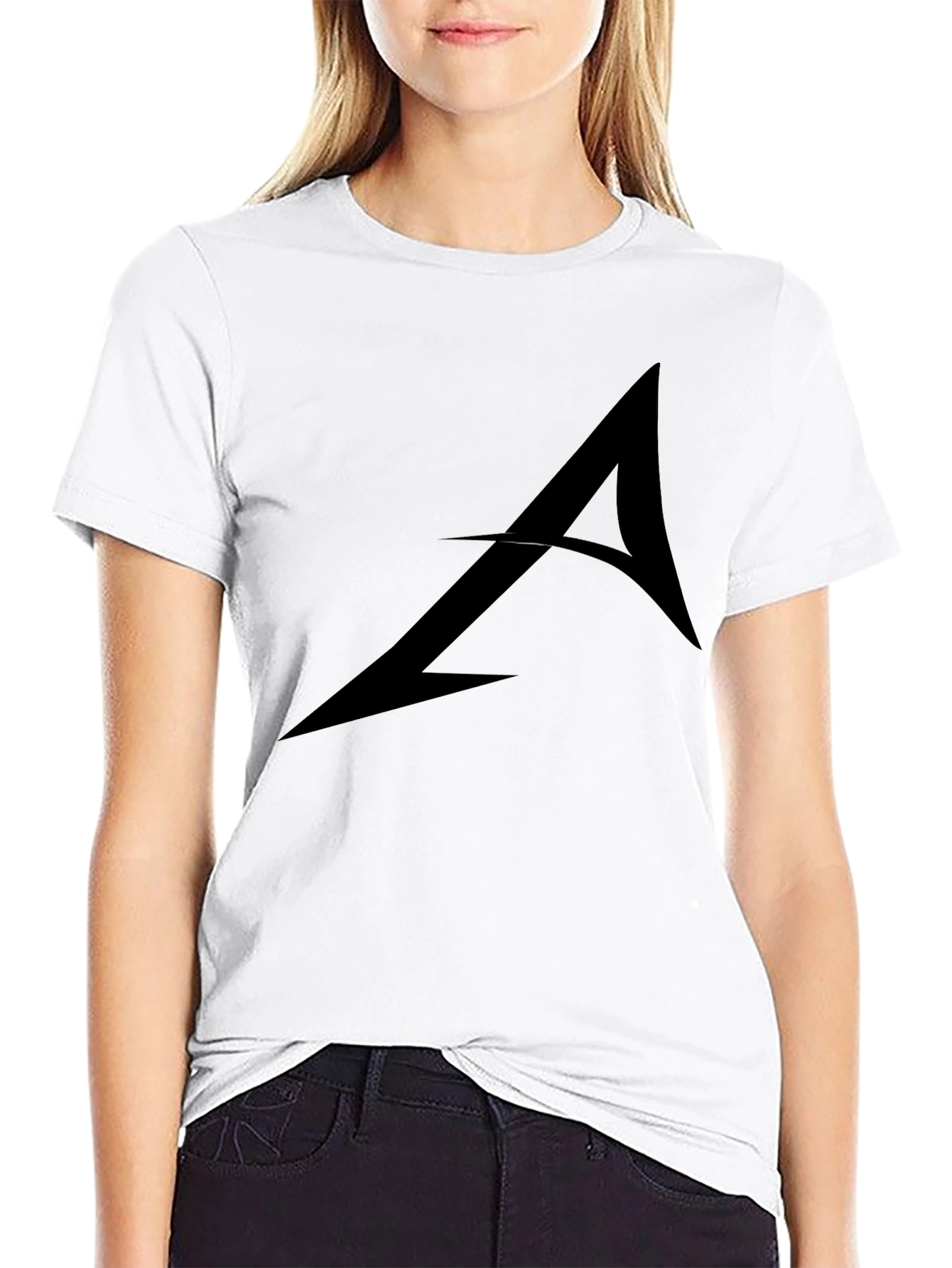 Black Stylish Black Graphic Tee - Arrow Design view 9