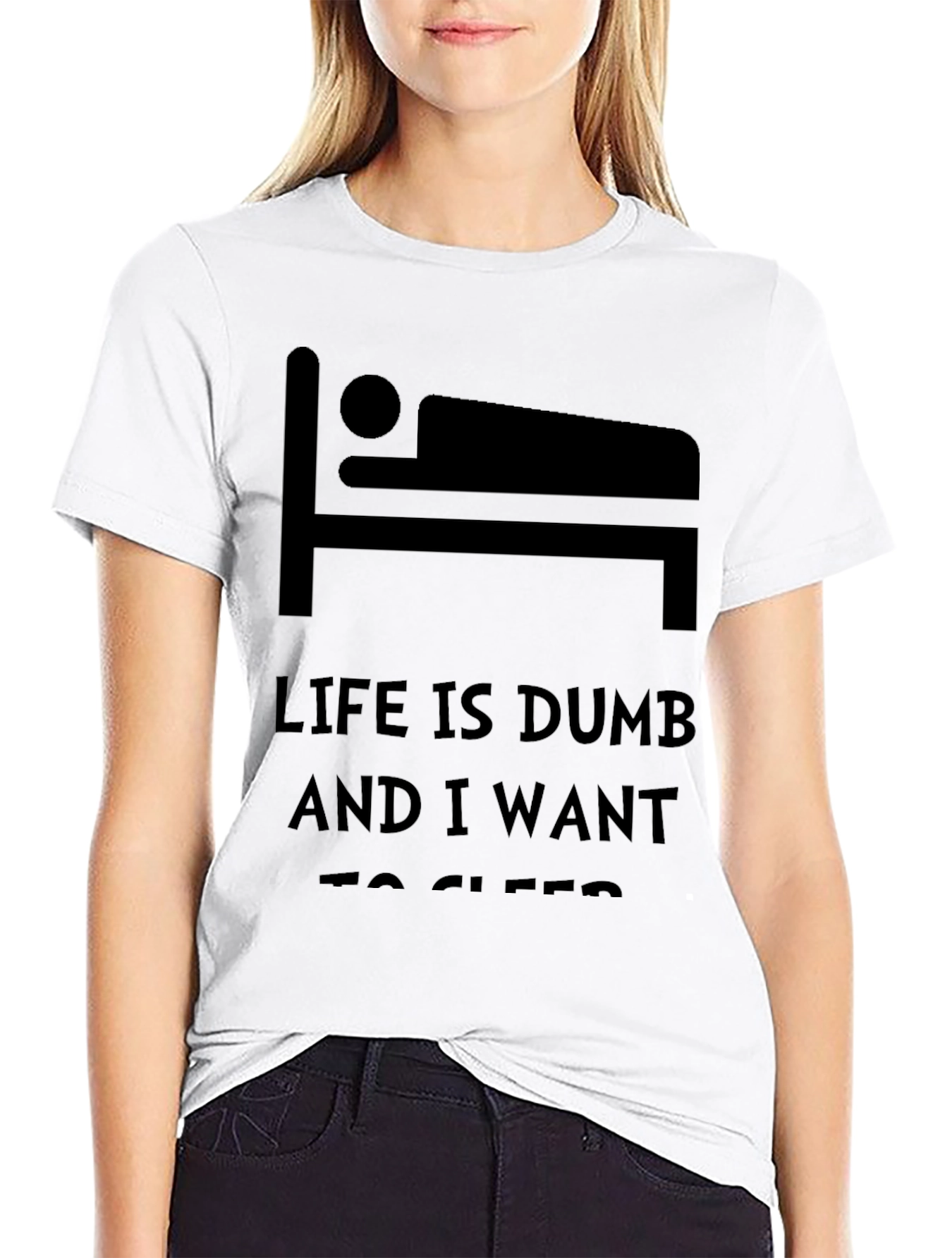 Black Life is Dumb - Funny Sleep T-Shirt view 9