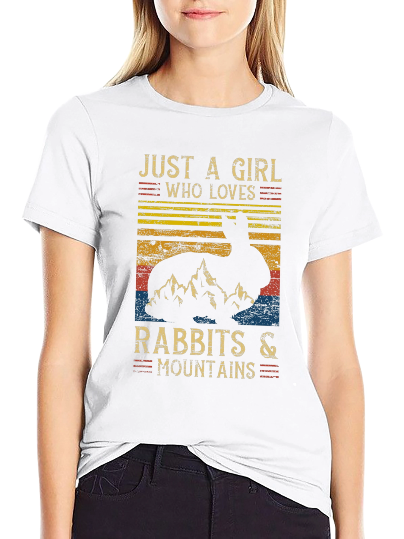 Black Rabbit and Mountains T-Shirt - Nature Lover Tee view 9