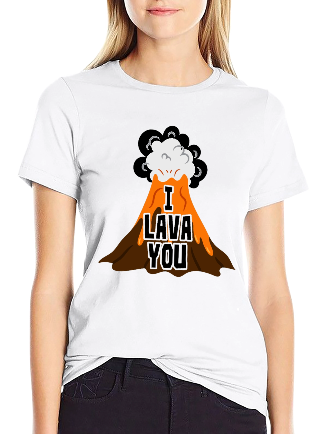 Black I Lava You Graphic Tee - Trendy Volcano Design view 9