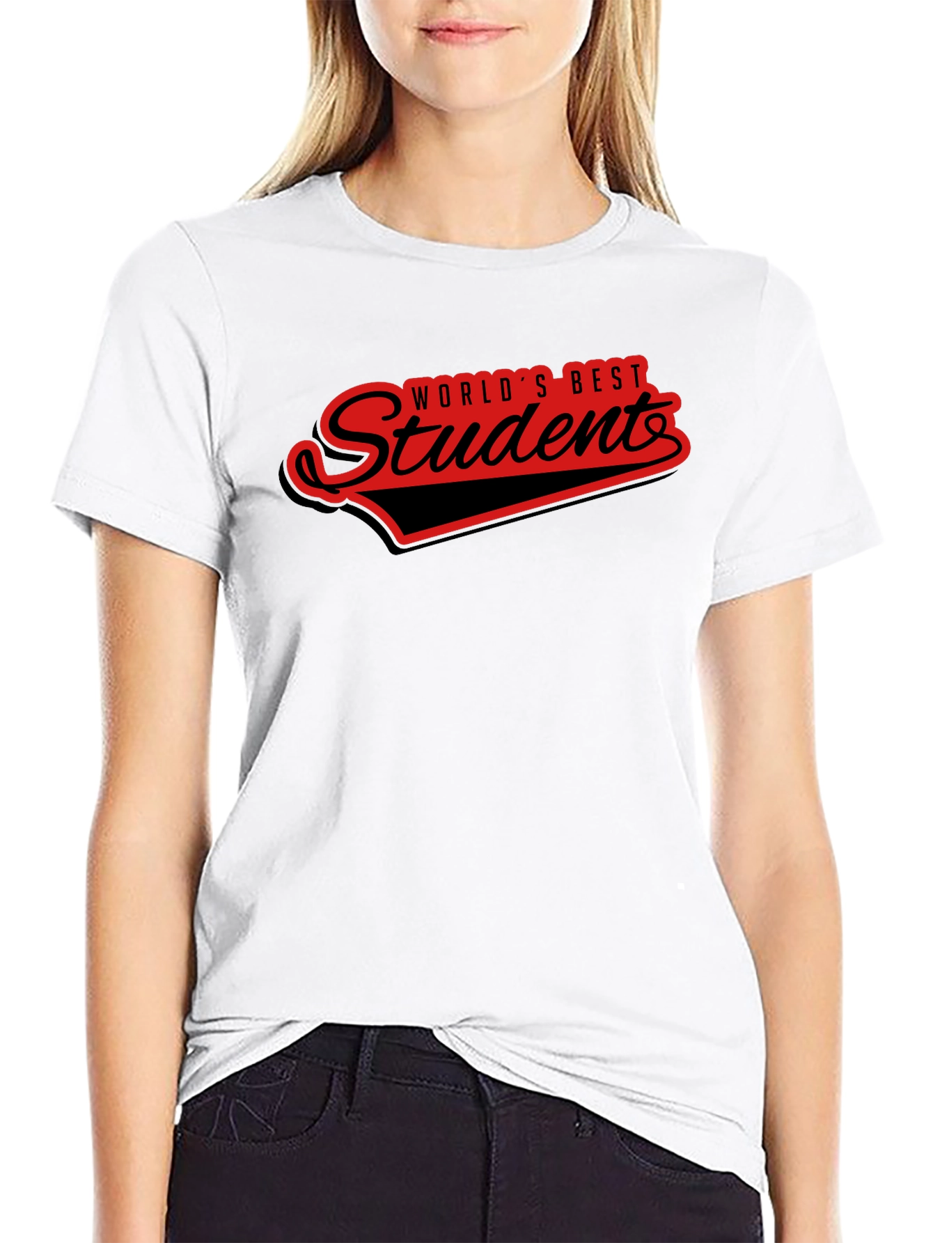 Black World's Best Student T-Shirt - Black view 9